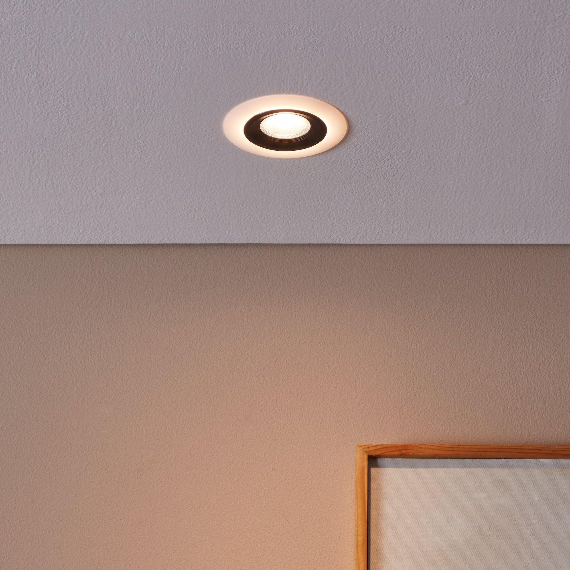 eglo calonge led round white recessed ceiling spot light