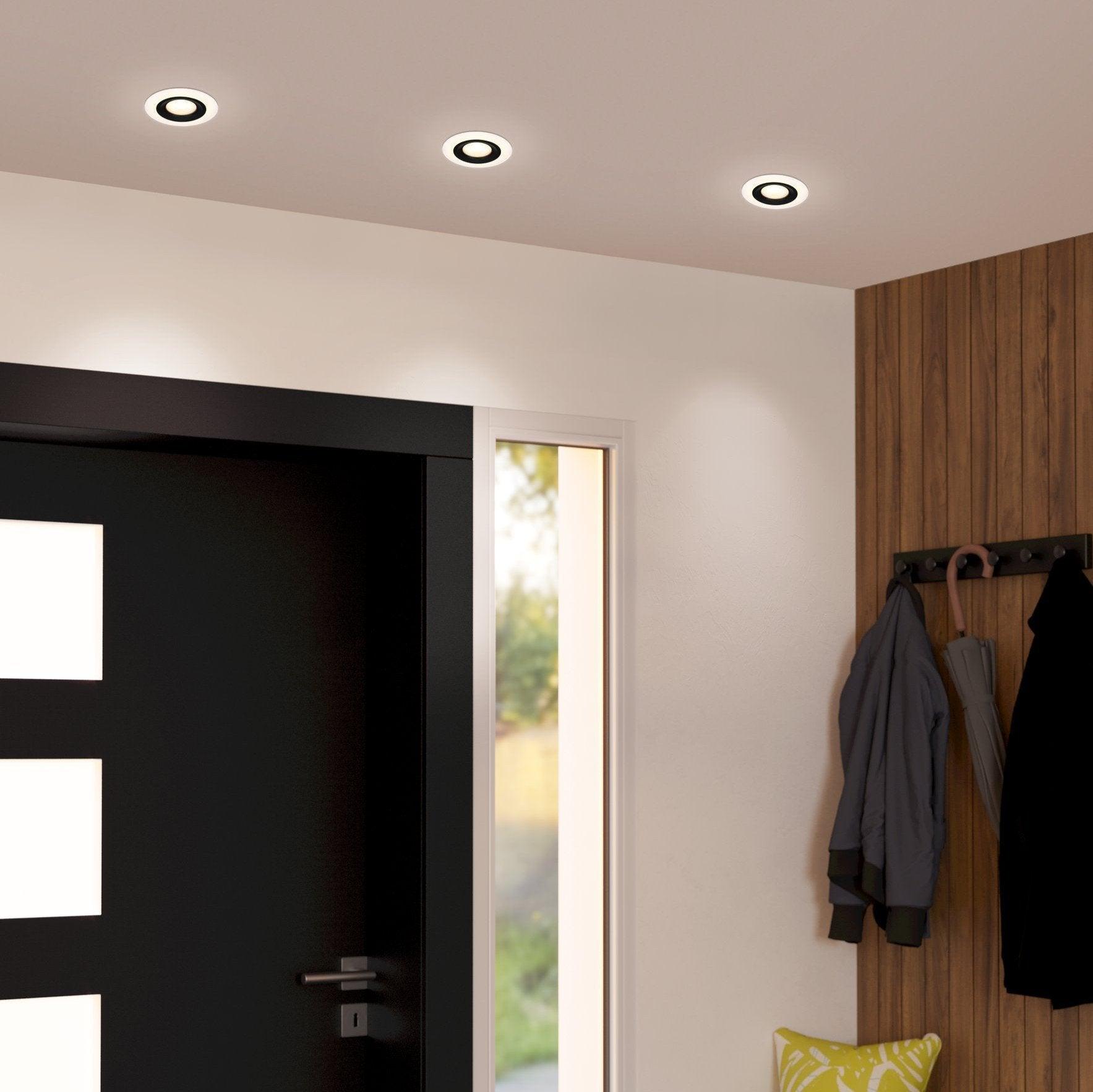 eglo calonge set of 3 black white led recessed spot lights