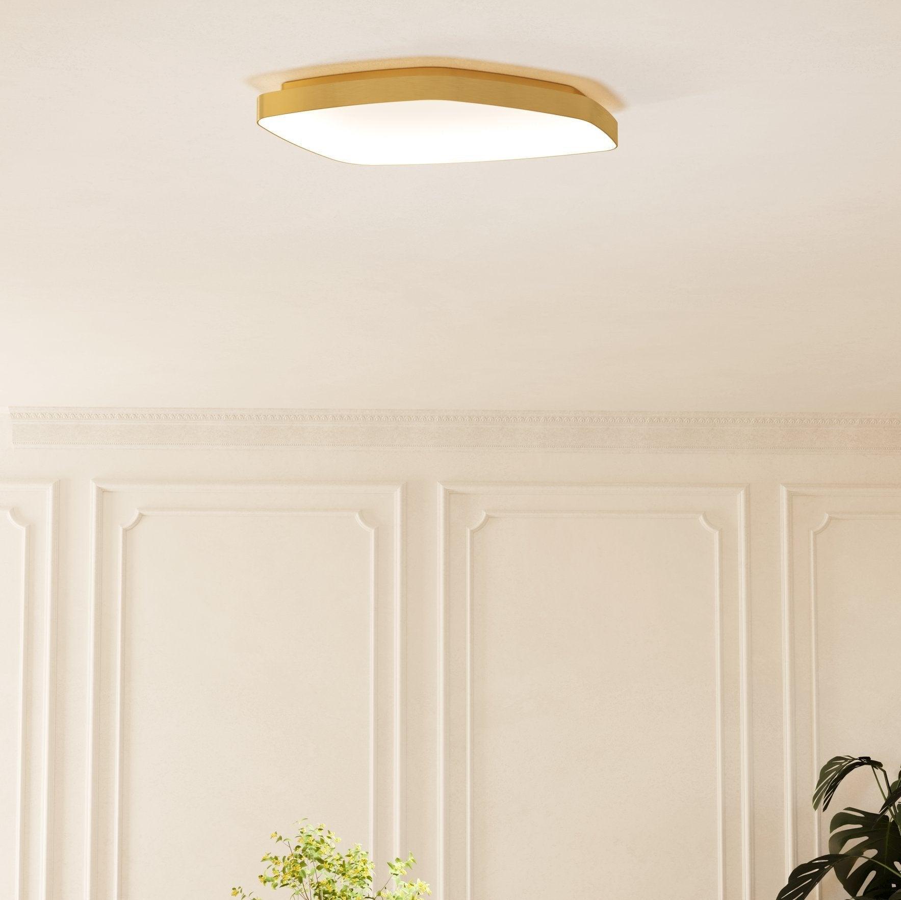 eglo vallerosa led brass flush ceiling light