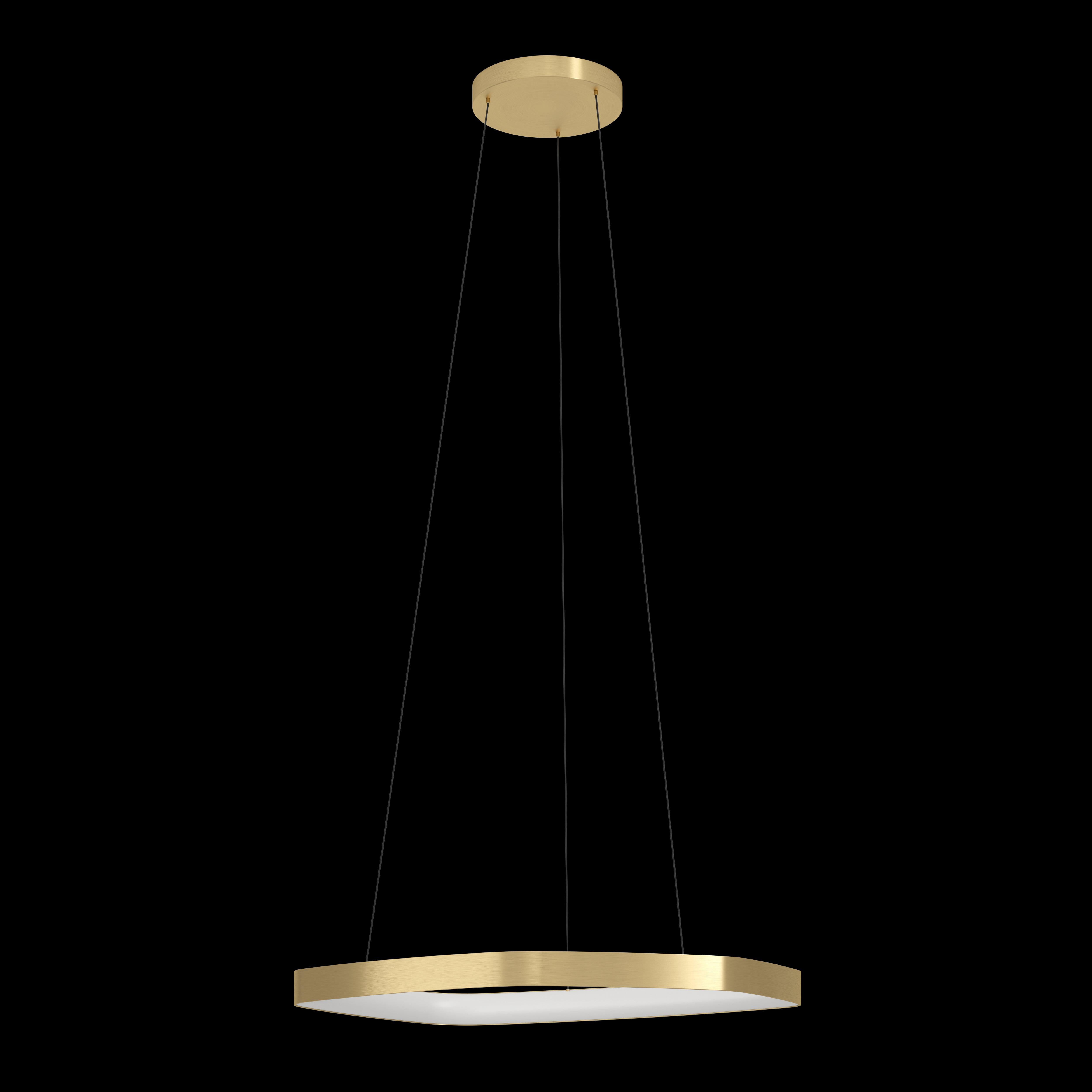 eglo vallerosa led brass ceiling pendant living room close up