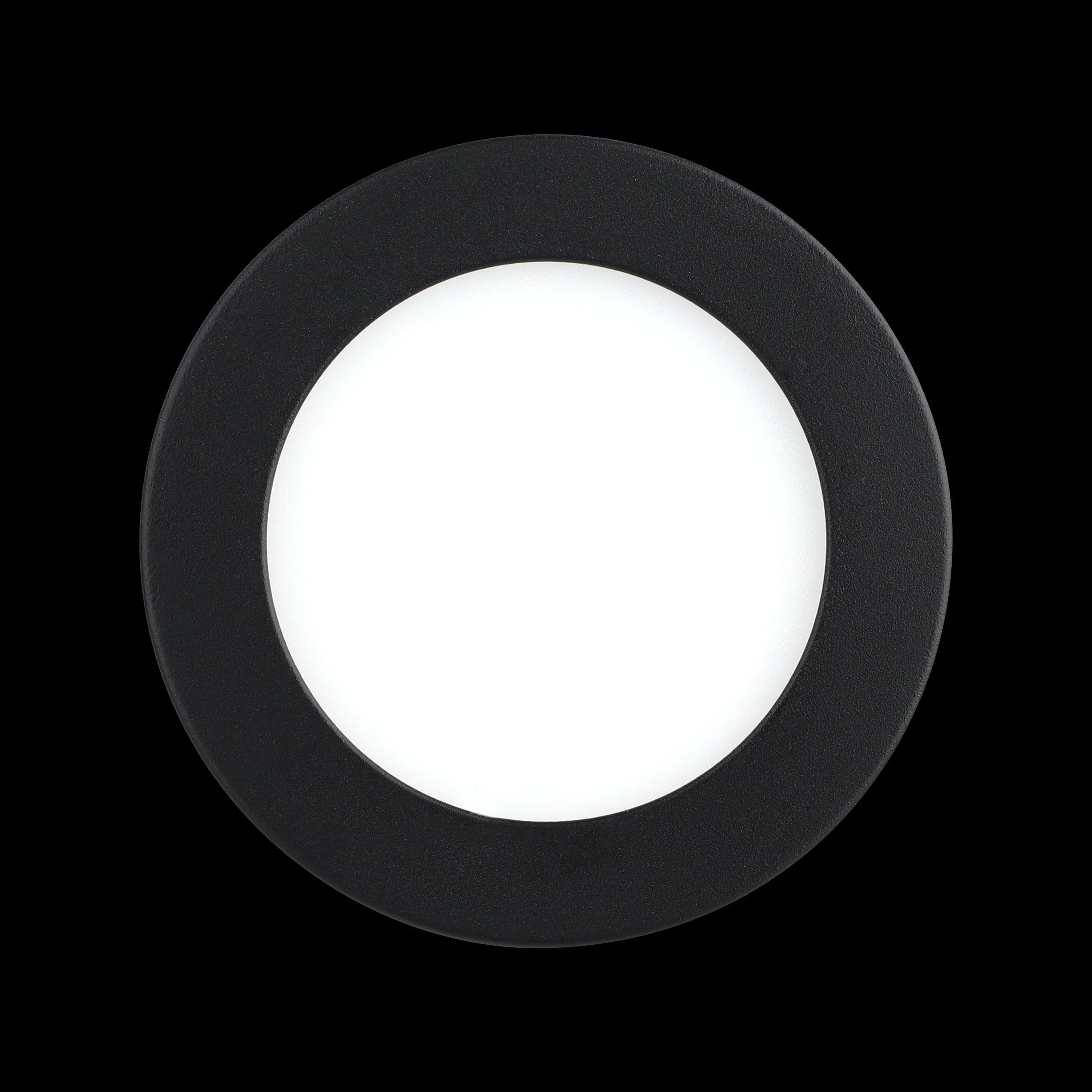 eglo fueva flex black led recessed ceiling light living room close up