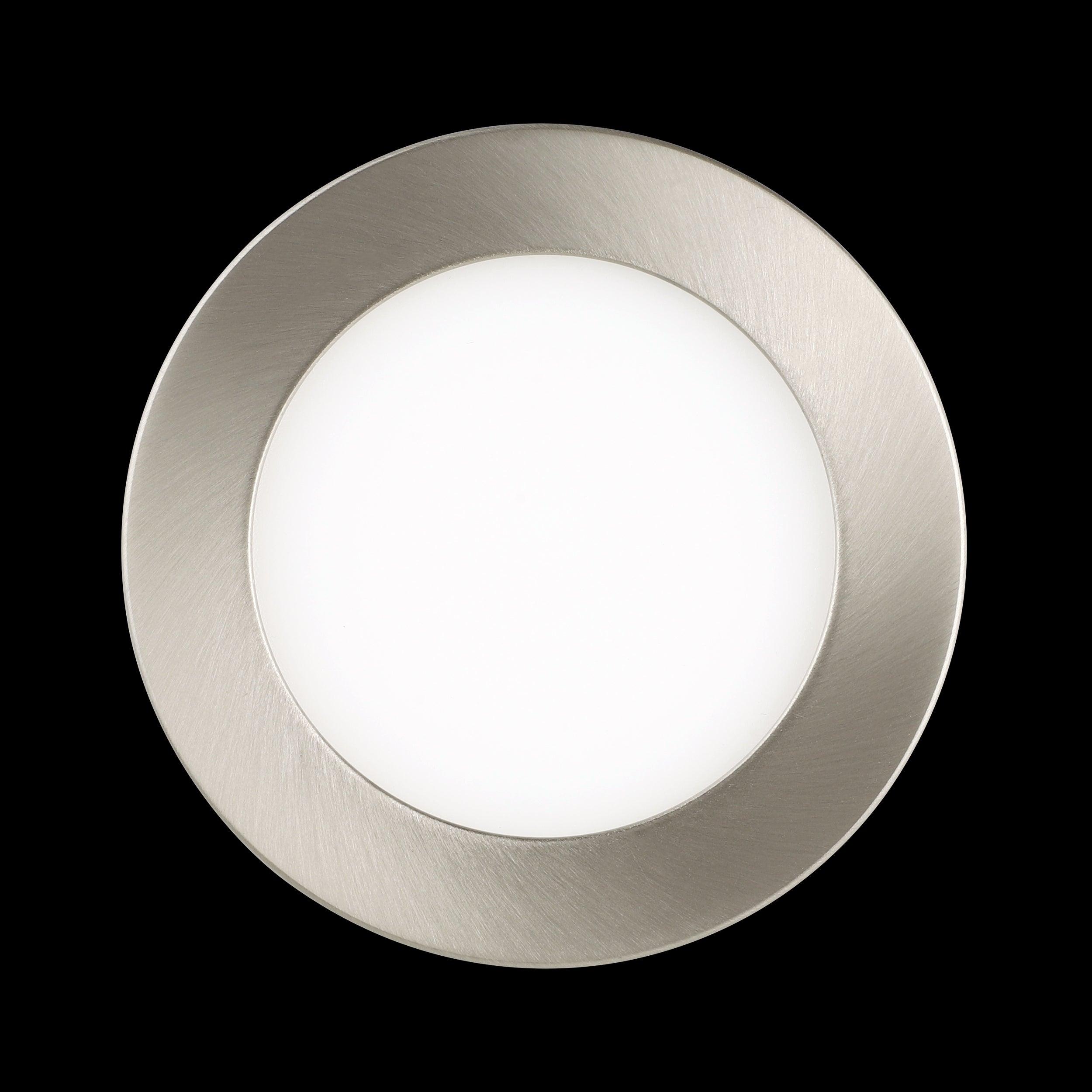 eglo fueva flex nickel led recessed ceiling light living room close up
