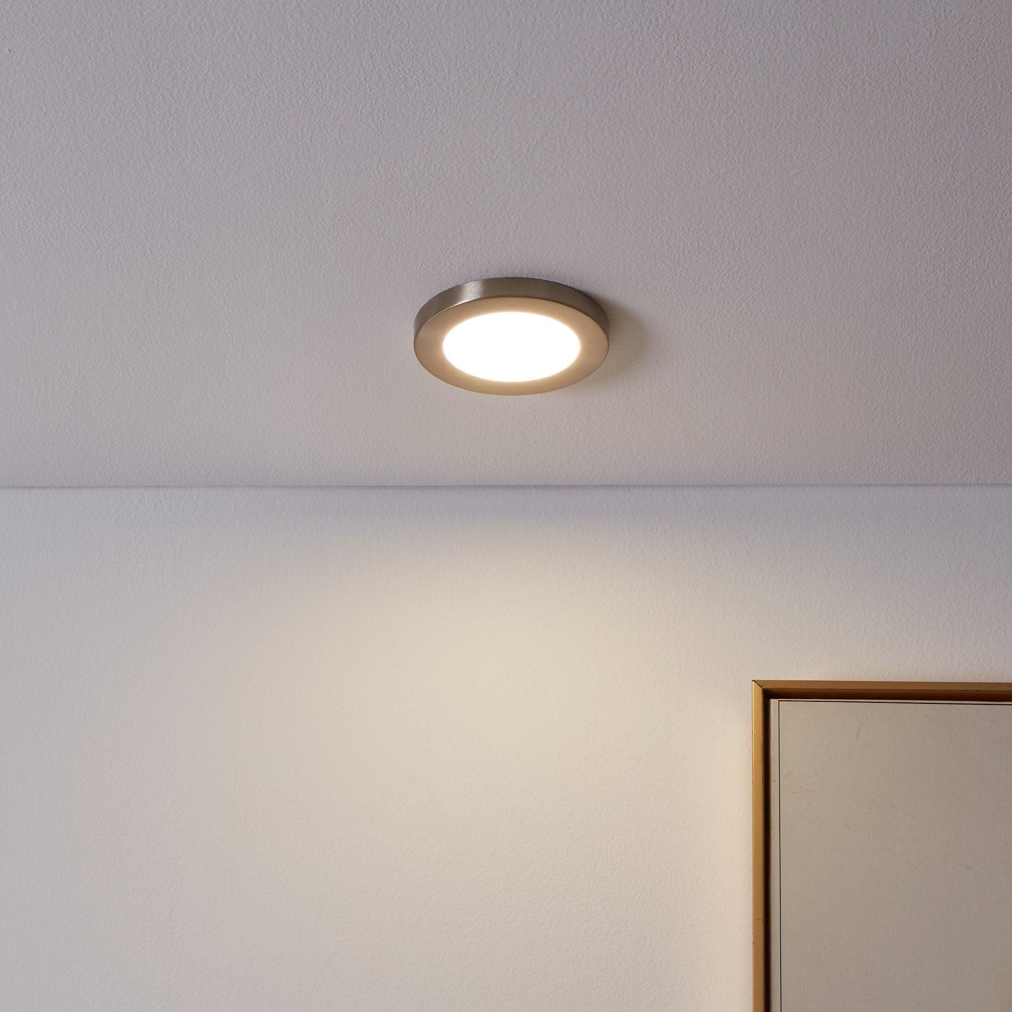 eglo fueva flex satin nickel led recessed ceiling light 11 7cm