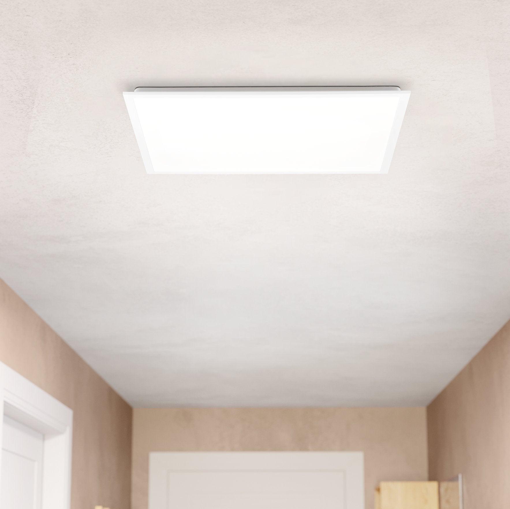 eglo rabassa white led panel ceiling light 62cm
