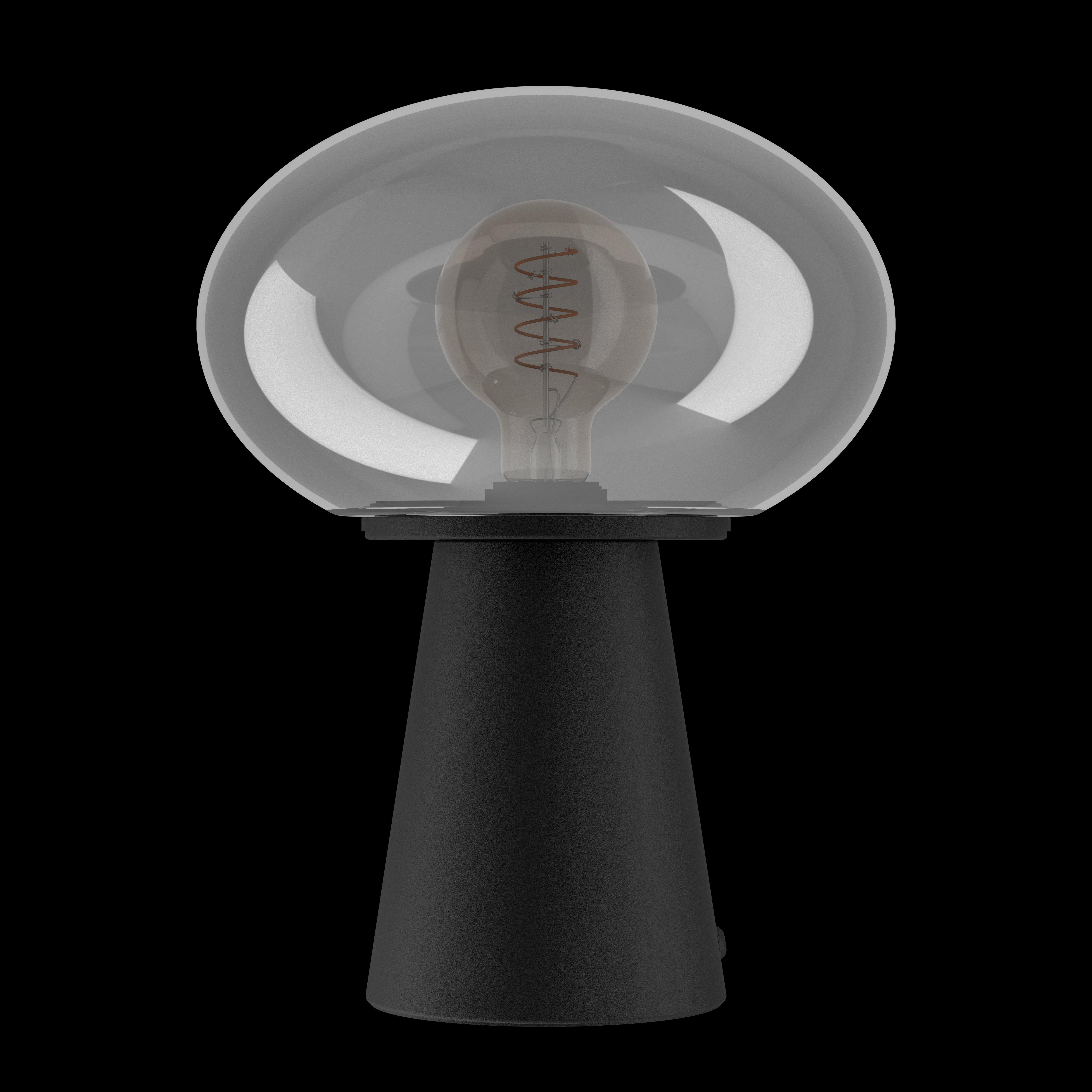 eglo madonnina black vaporised glass globe table lamp living room image