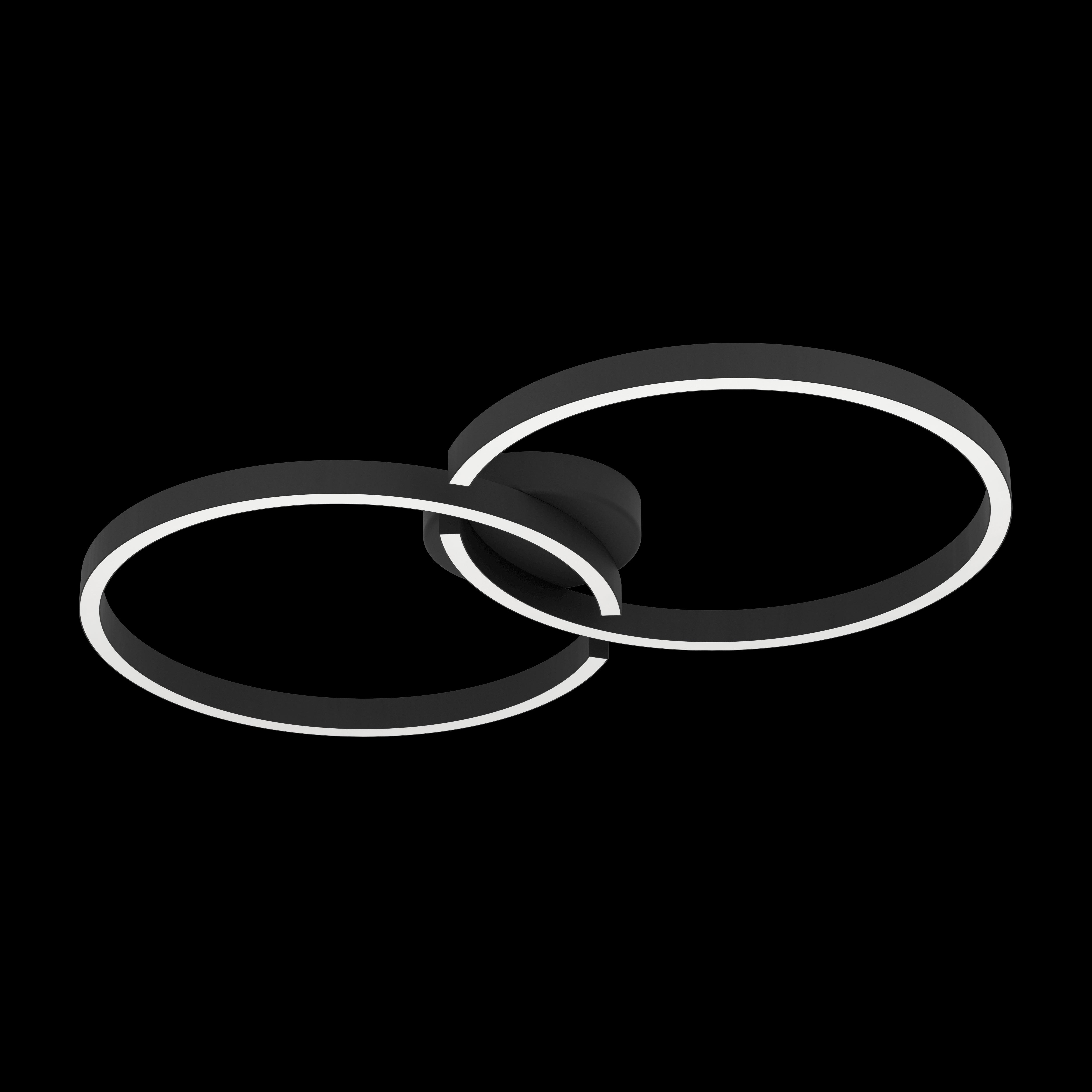eglo amandolo black led 2 circle design flush ceiling light living room image