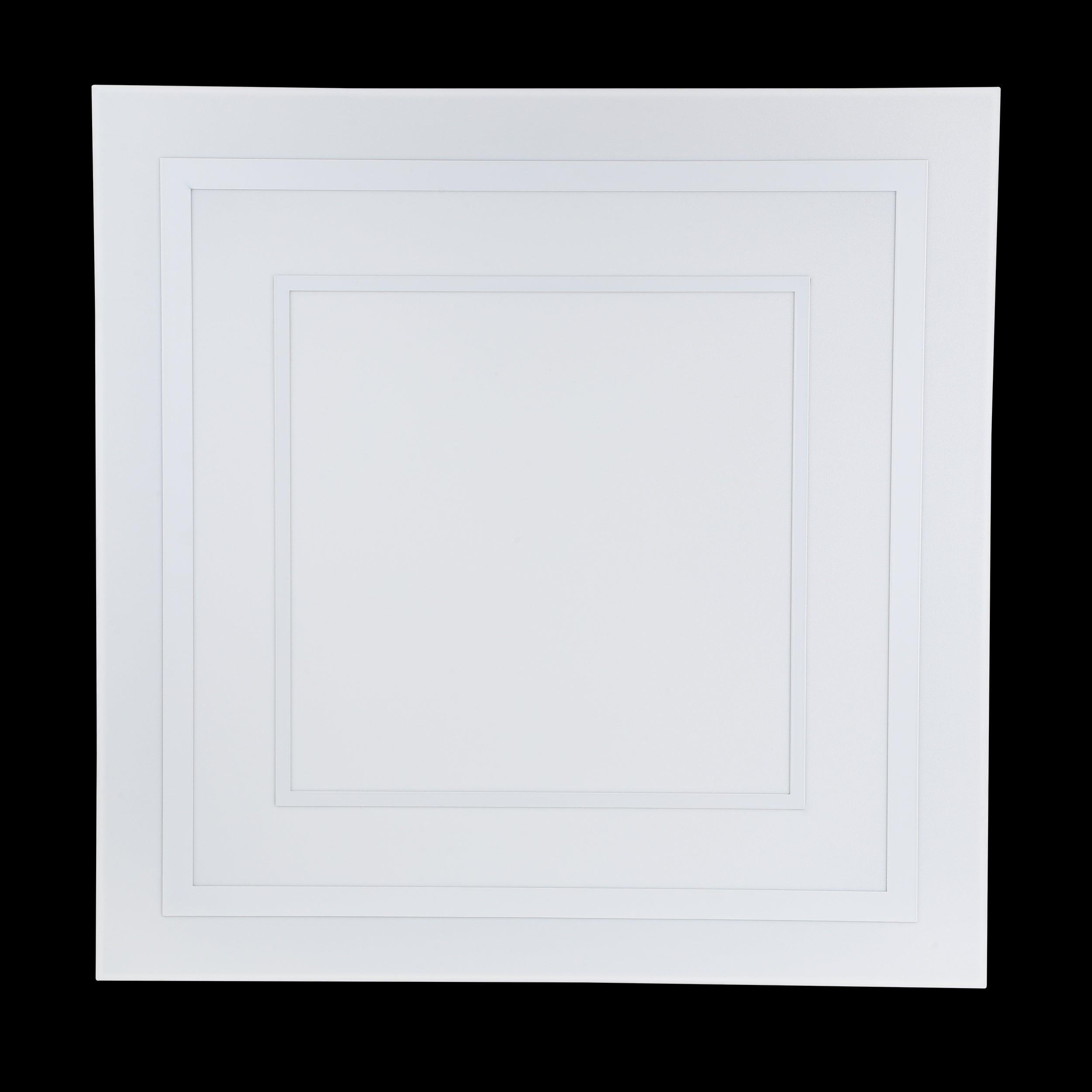 eglo albarca white square led ceiling flush 59cm living room close up