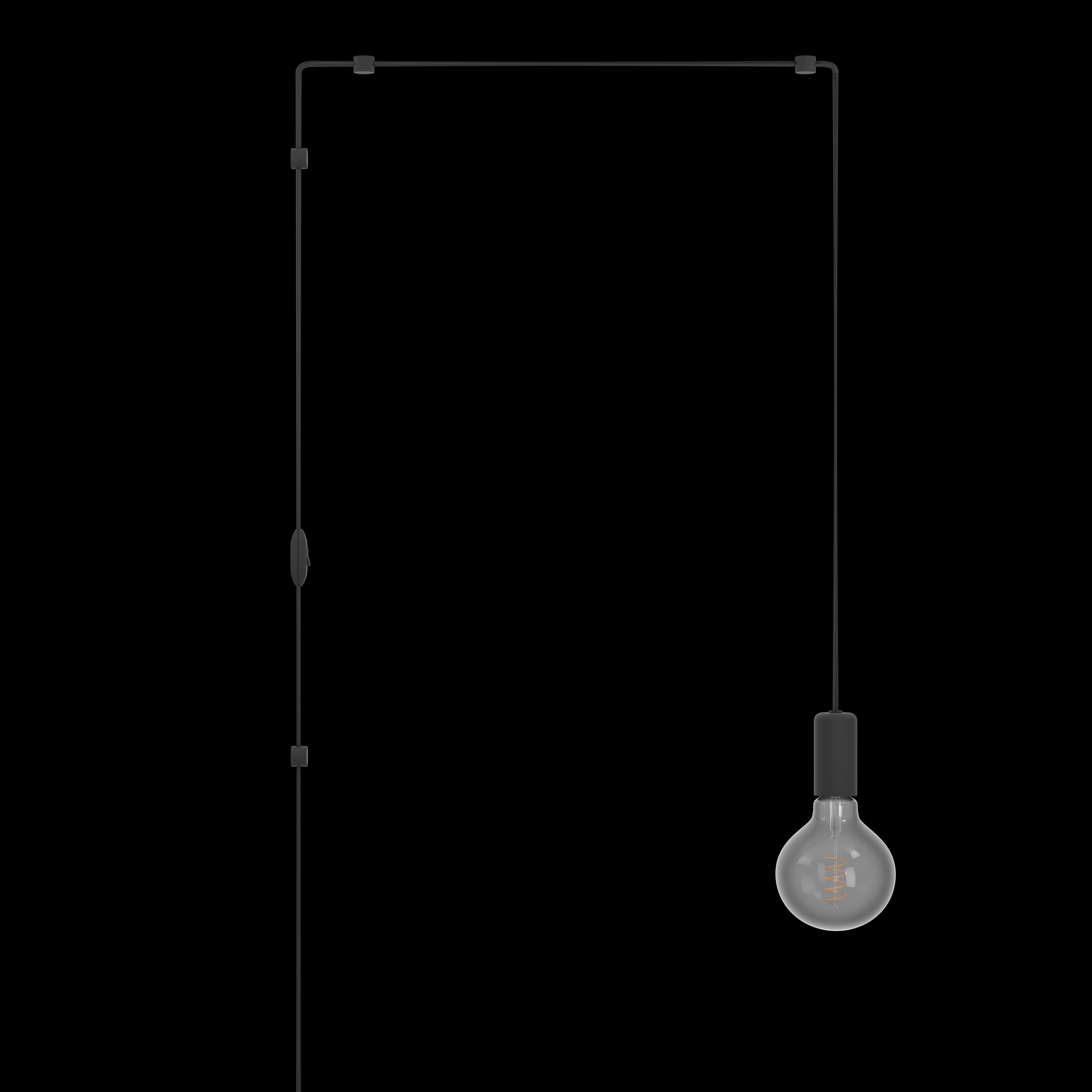 eglo pinetina black lamp holder cable ceiling pendant living room image
