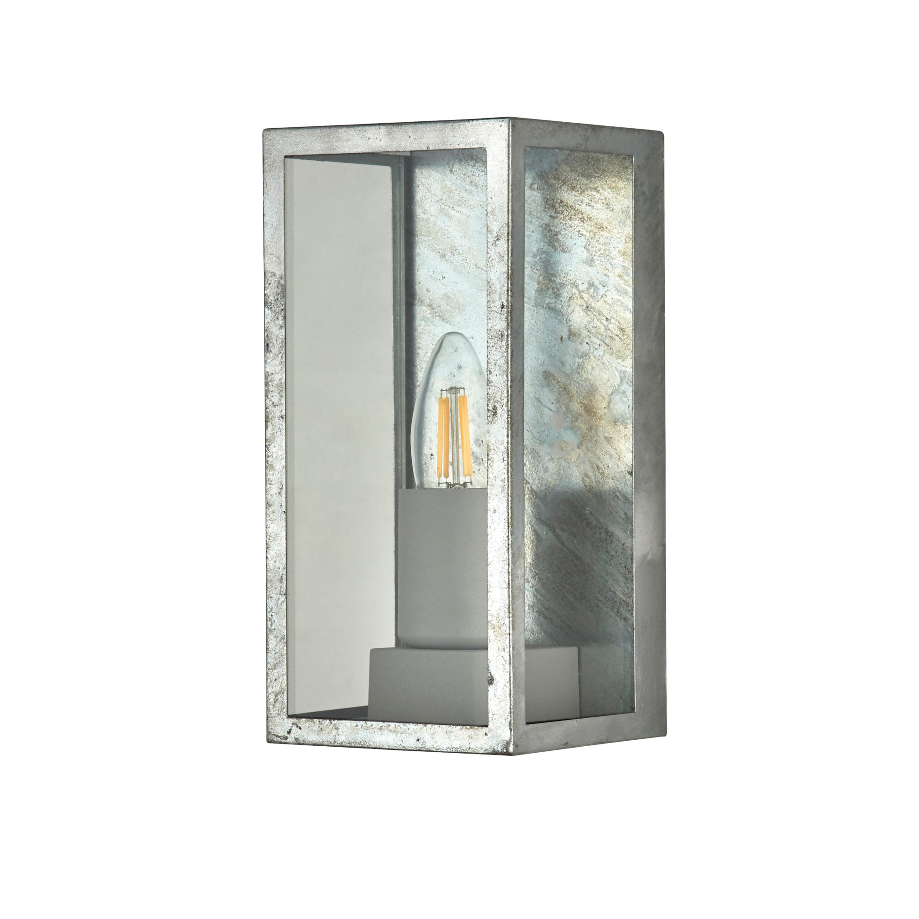 Searchlight Box II Outdoor IP44 Galvanised Silver Wall Light