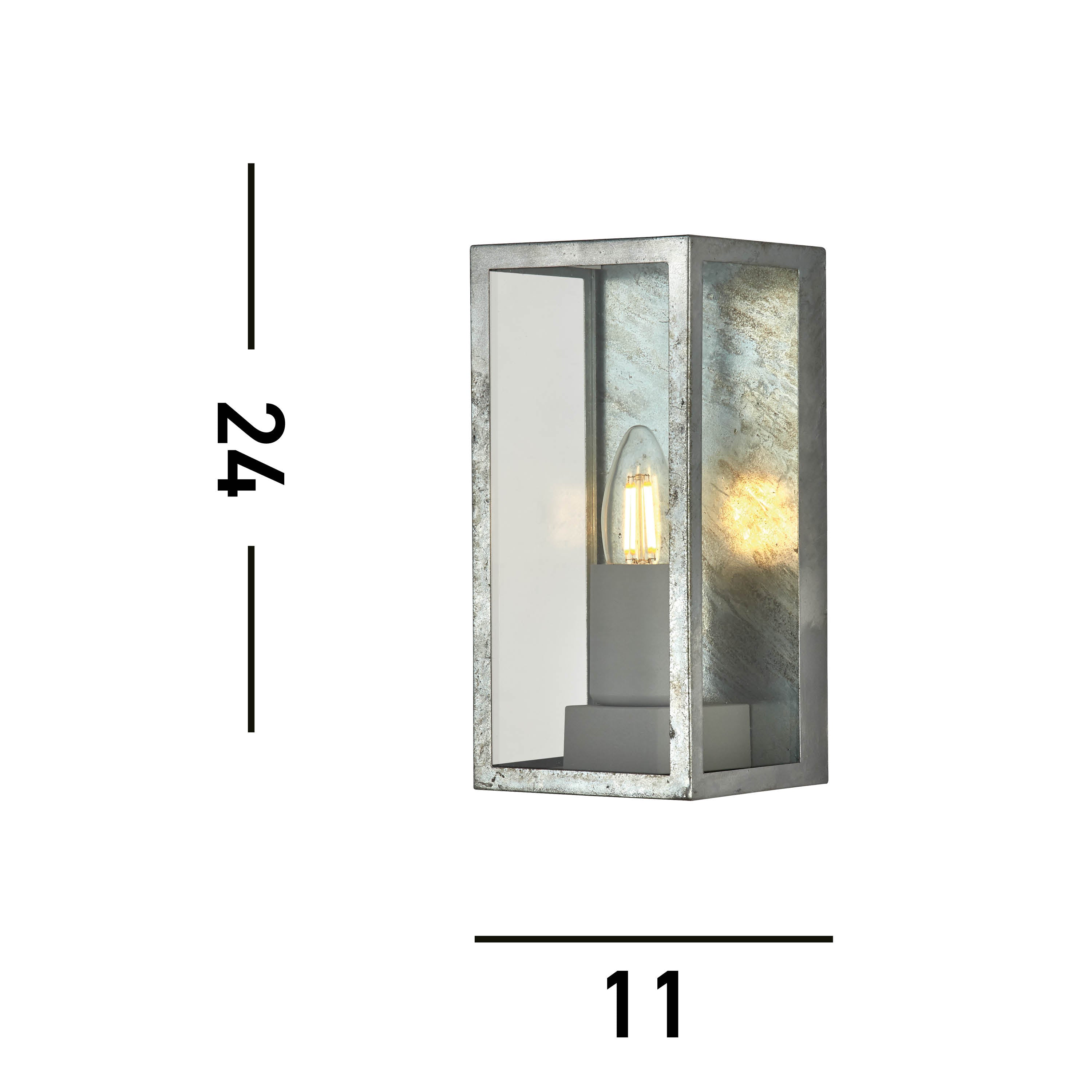 Searchlight Box II Outdoor IP44 Galvanised Silver Wall Light