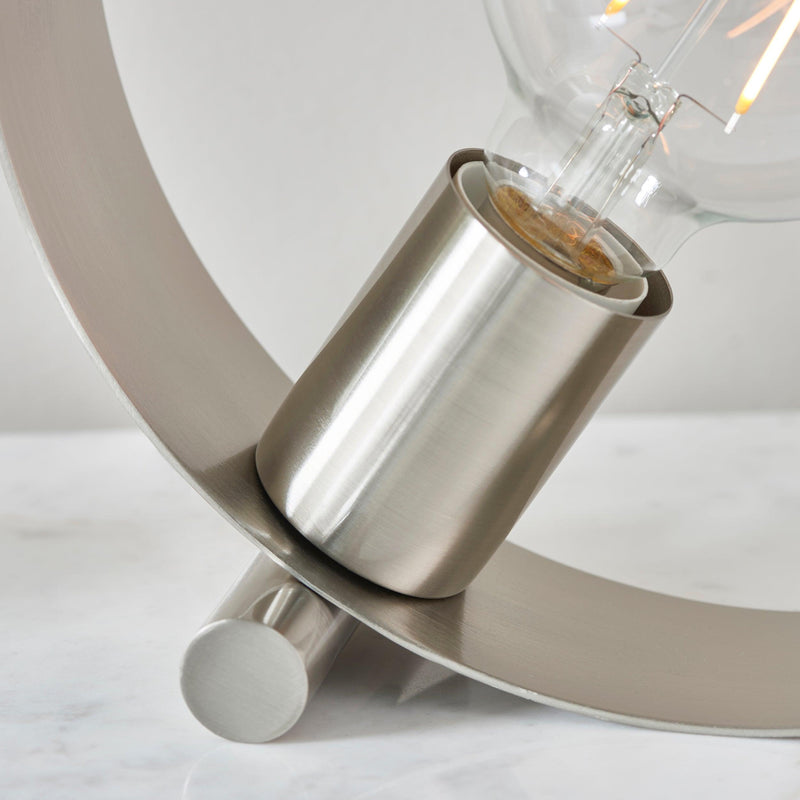 Endon Hoop 1 Light Nickel Table Lamp