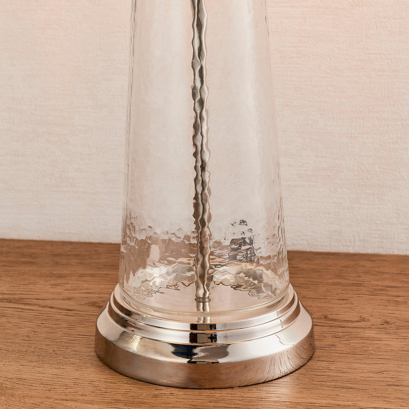 Endon Winslet 1 Light Hammered Glass Table Lamp - Teal Shade