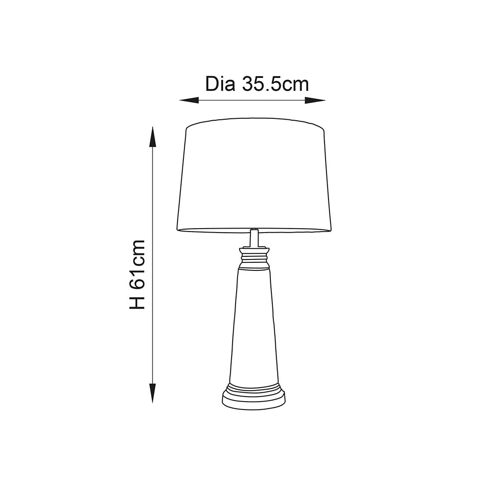 Endon Winslet 1 Light Hammered Glass Table Lamp