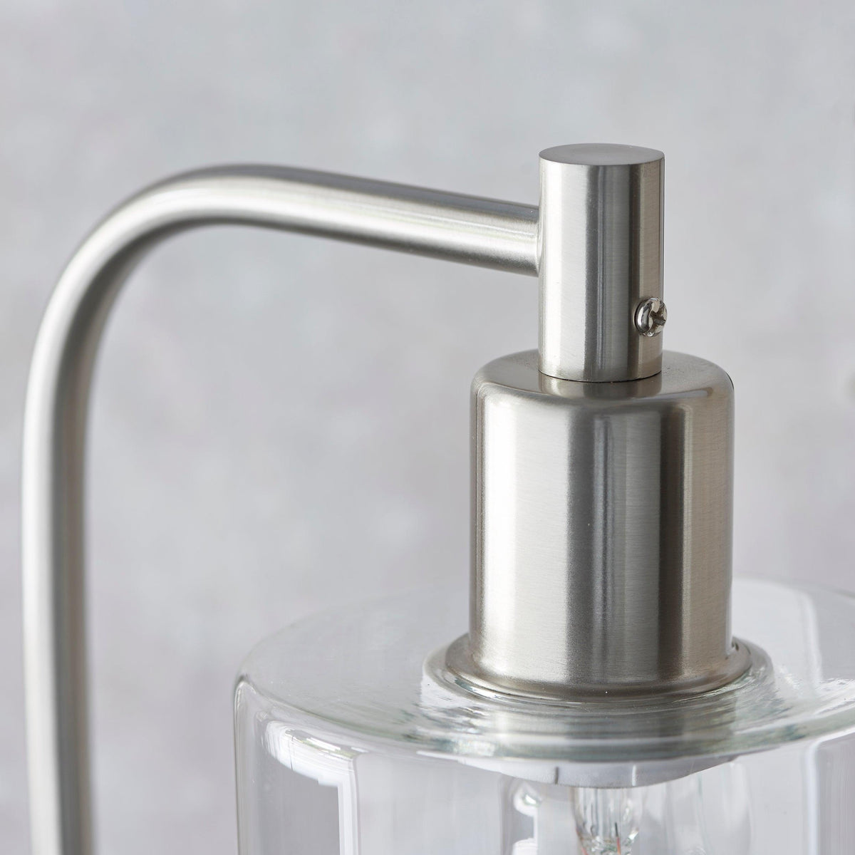 Endon Toledo 1 Light Nickel Table Lamp - Glass Shade-warehouse-180926