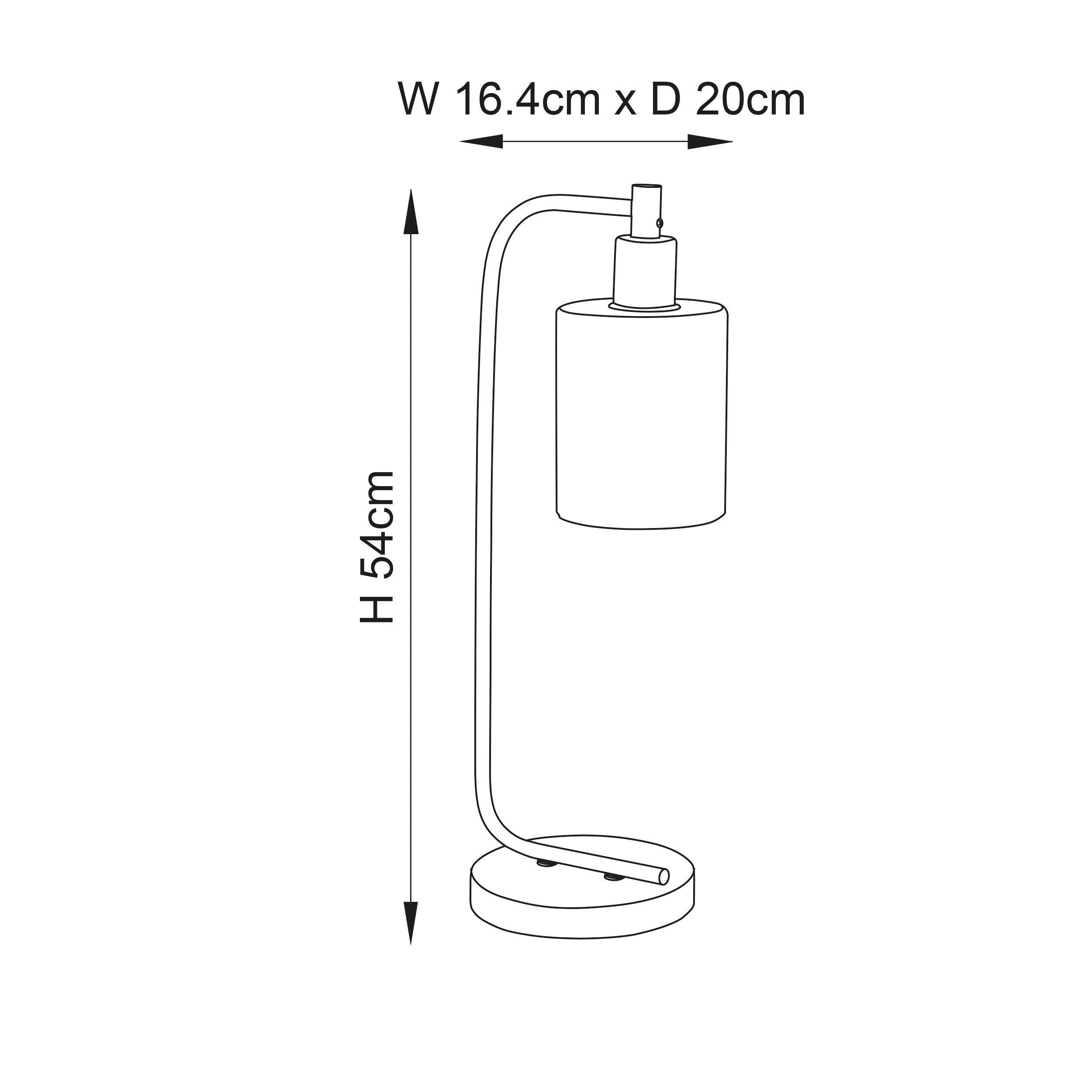 Endon Toledo 1 Light Nickel Table Lamp - Glass Shade