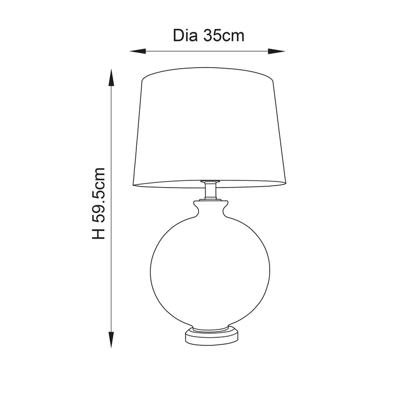 Endon Gideon Clear Glass Table Lamp - Black Shade