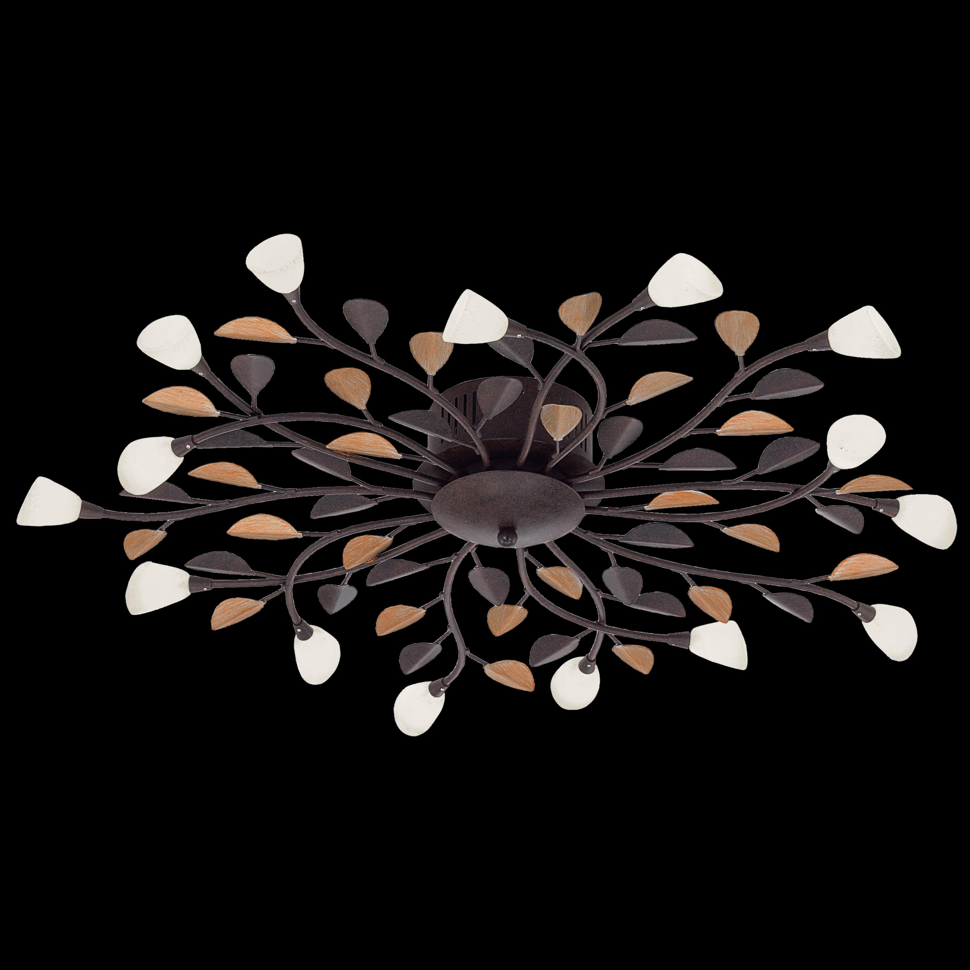 eglo campania 15 light gold brown flush white glass shades living room image