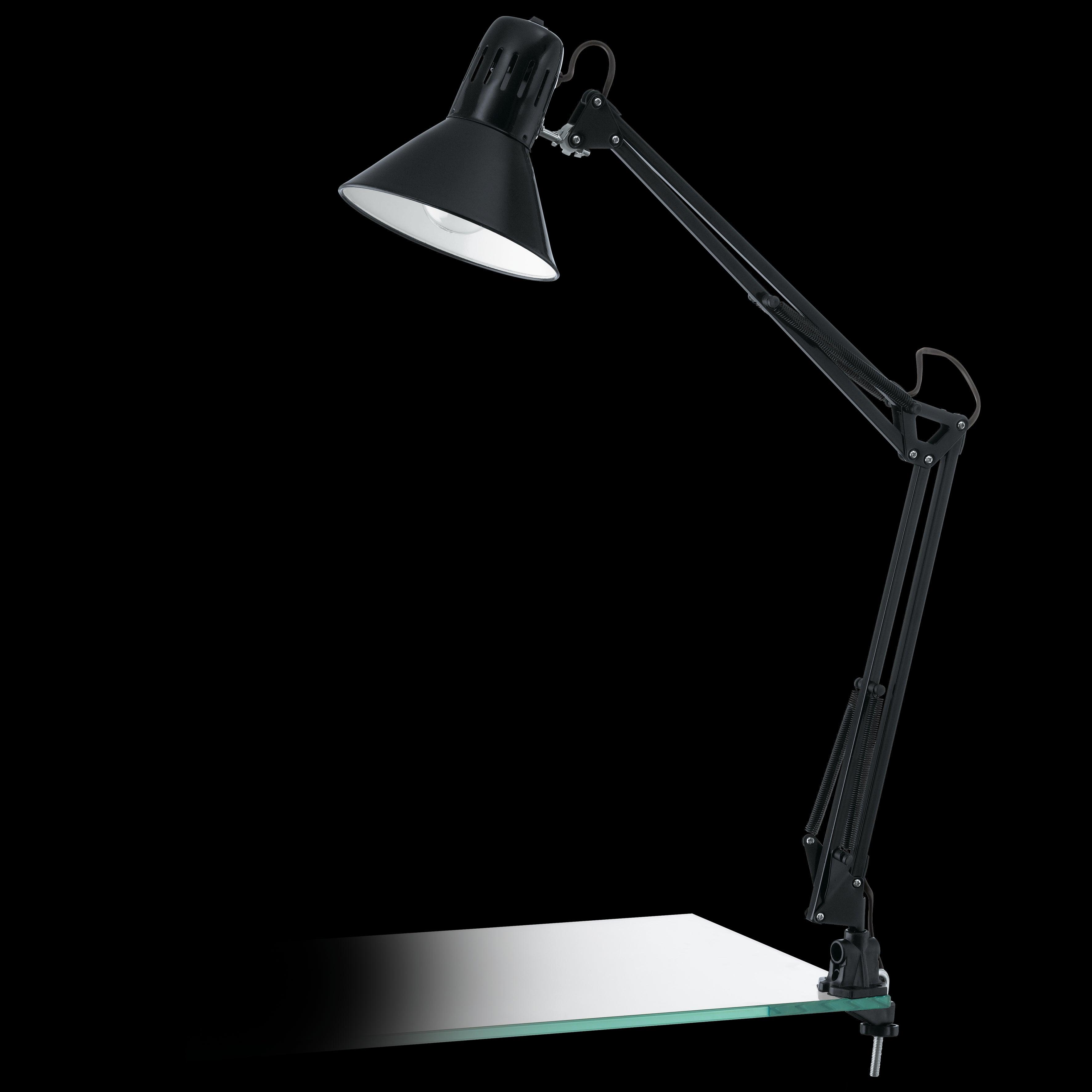 eglo firmo clip on black adjustable table lamp living room image