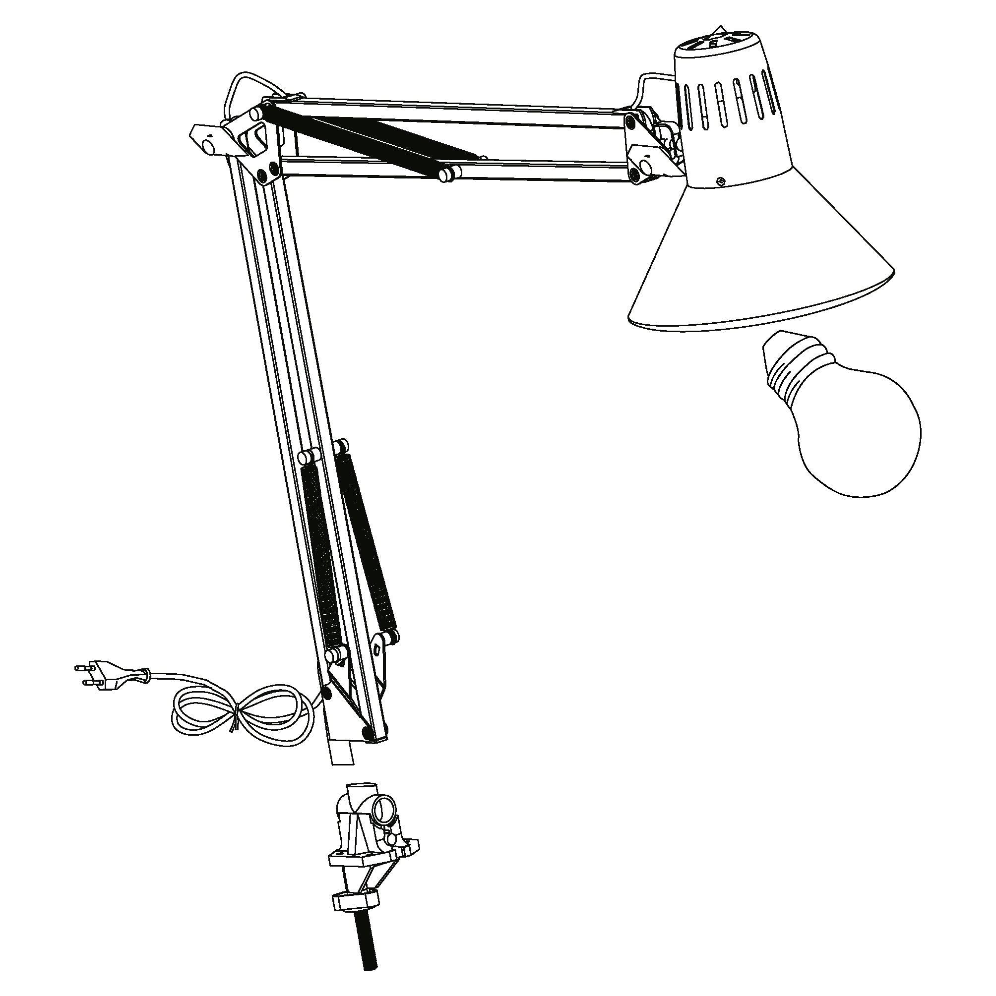 eglo firmo clip on black adjustable table lamp kitchen lighting 