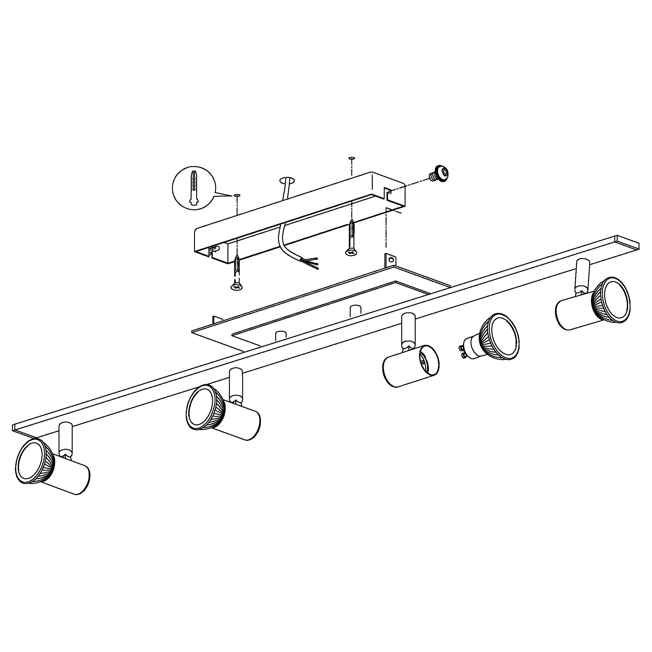 eglo rottelo nickel chrome 4 light bar spotlight kitchen lighting 