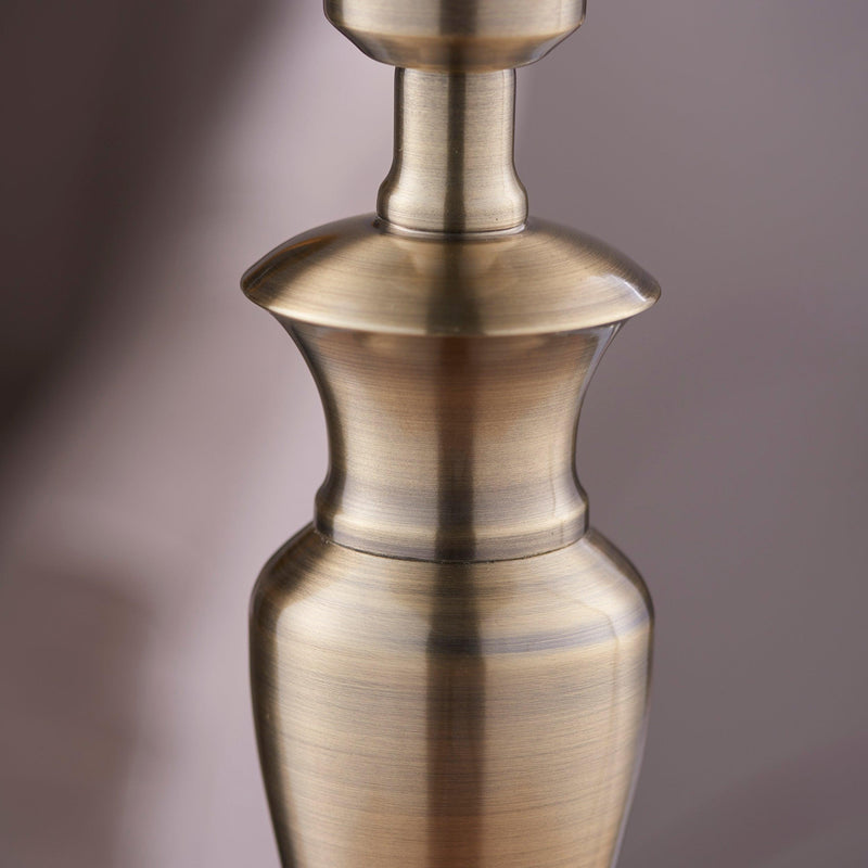 Oslo Small Brass Finish Table Lamp & Freya Charcoal Shade