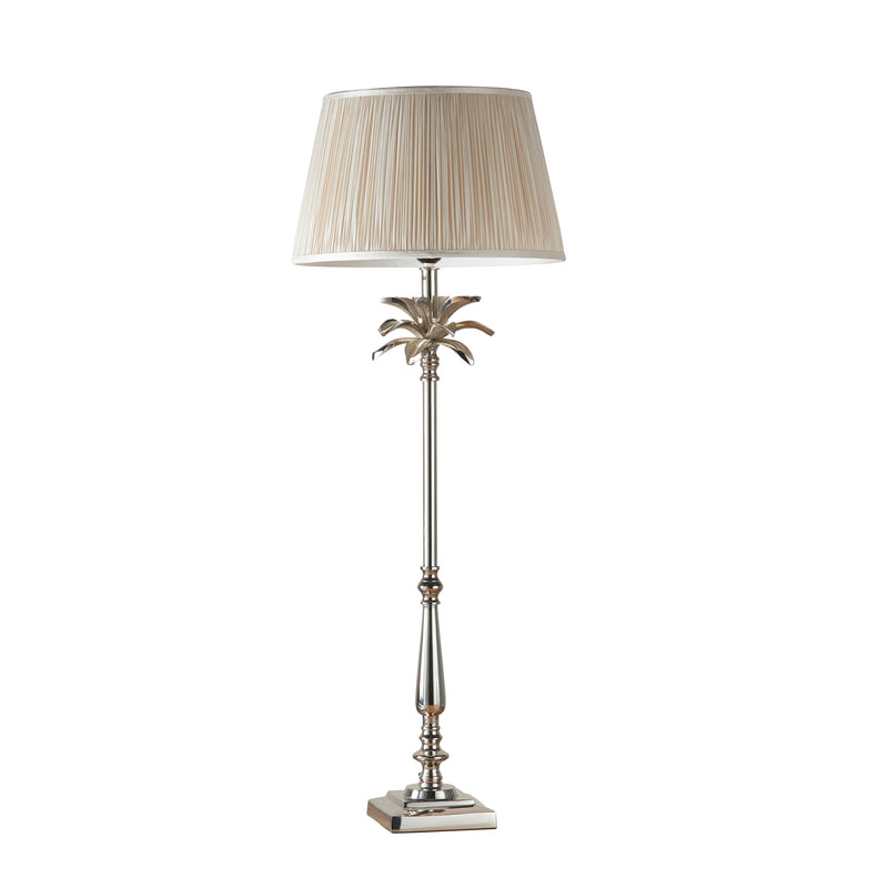 Leaf Large Polished Nickel Table Lamp - Oyster 14" Shade