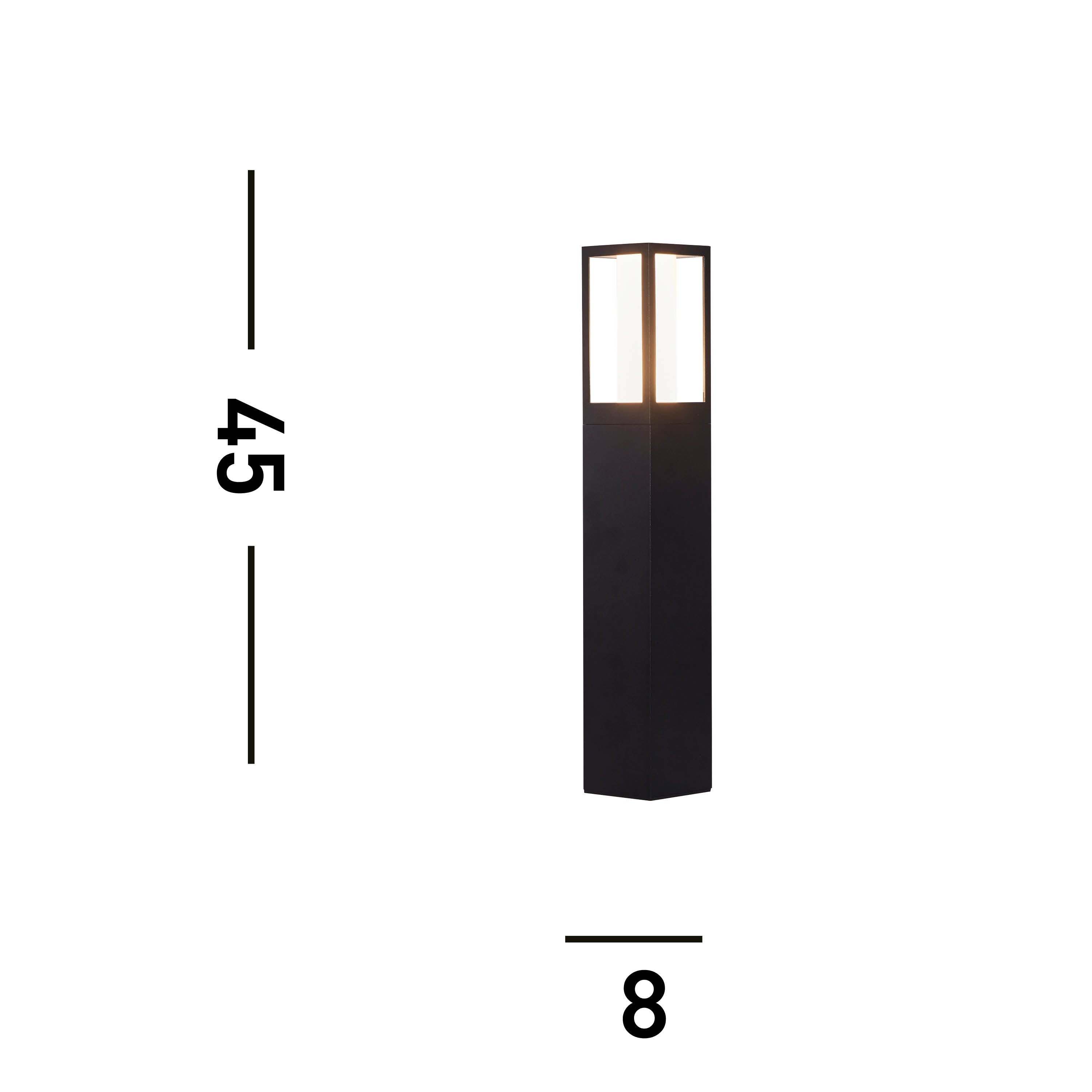 Searchlight Avenue IP44 Black Outdoor Bollard - 45cm
