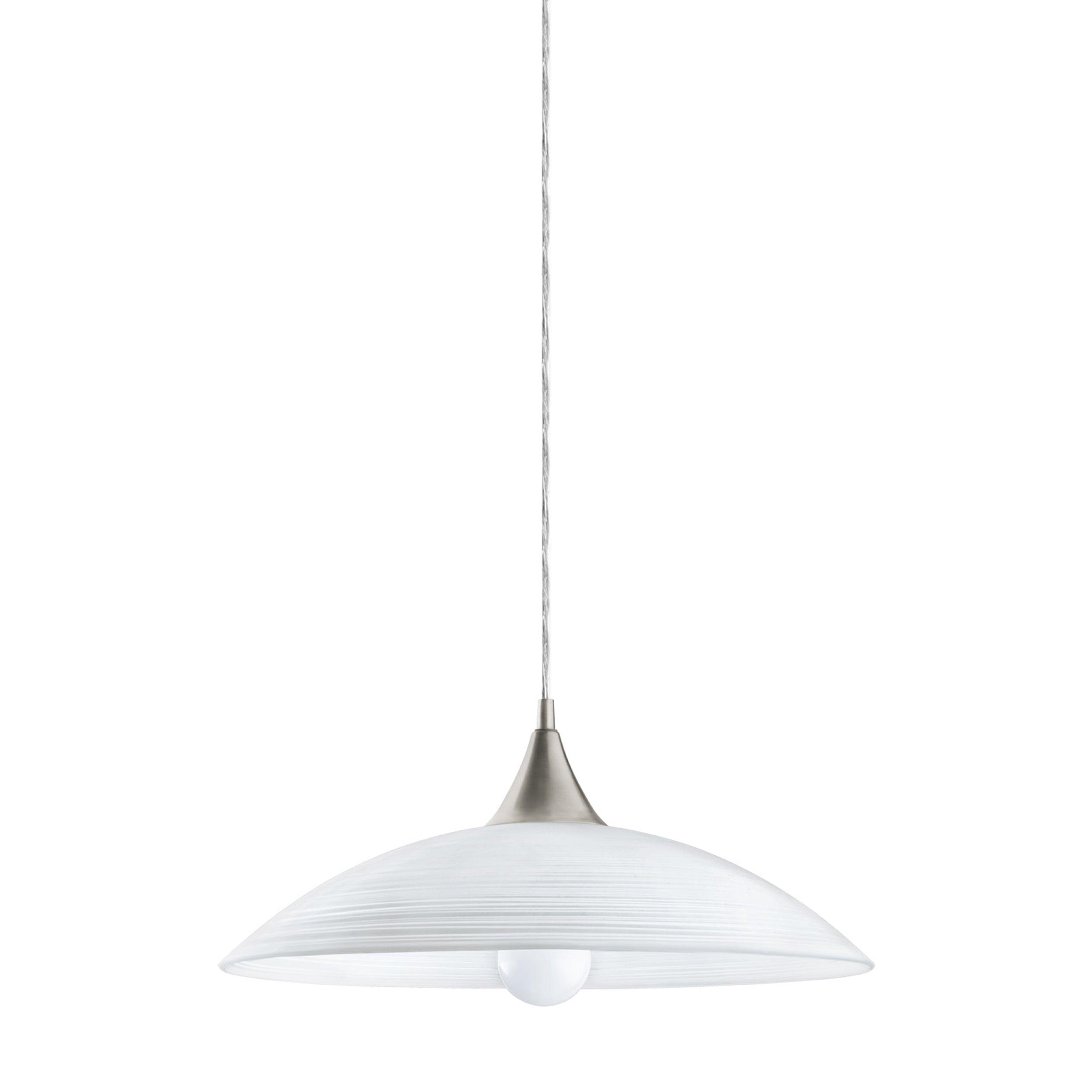 eglo lazolo white satin glass nickel ceiling pendant living room image
