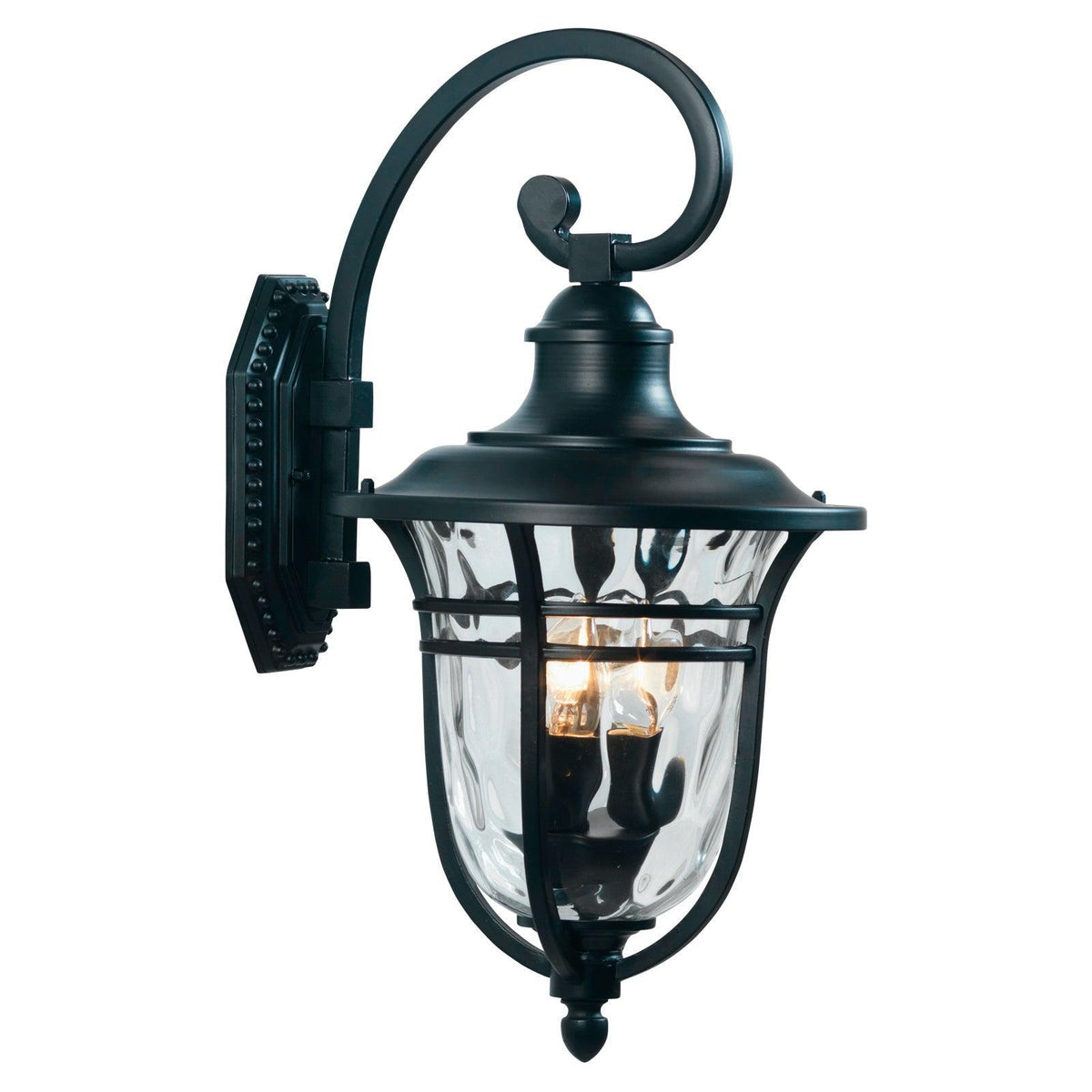 Oaks Lighting Thirsk 3 Light Outdoor Black Wall Light IP44-warehouse-180926