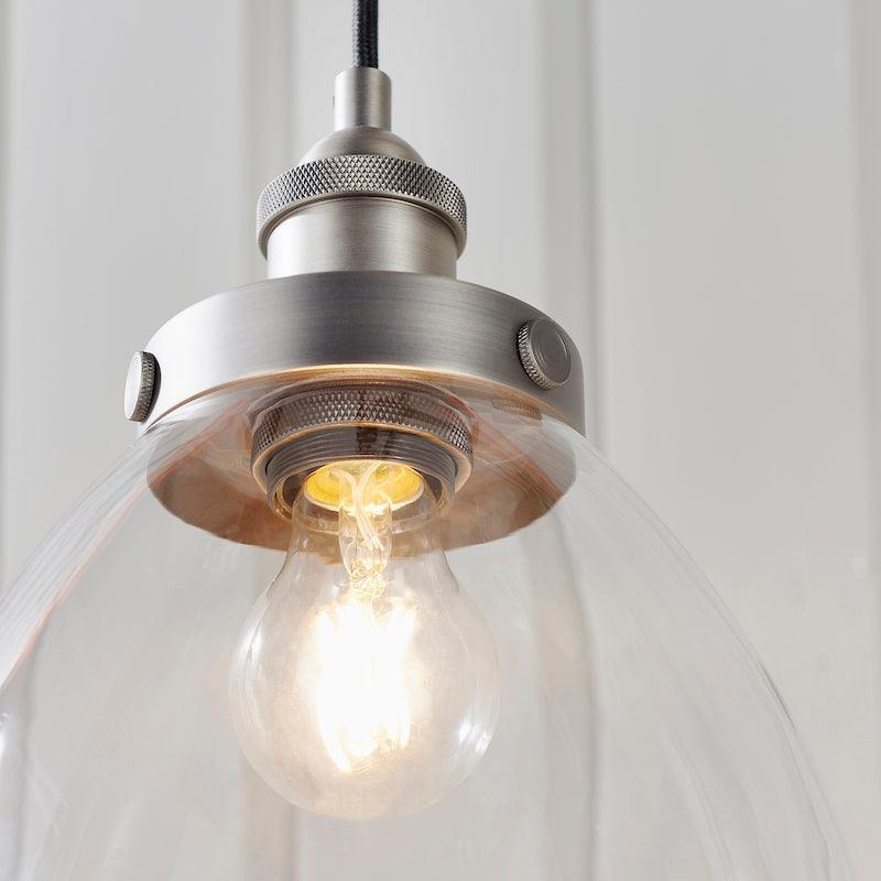 Hansen Brushed Silver Pendant Light-WAREHOUSE-40-290626
