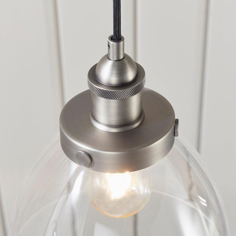 Hansen Brushed Silver Pendant Light-WAREHOUSE-40-290626
