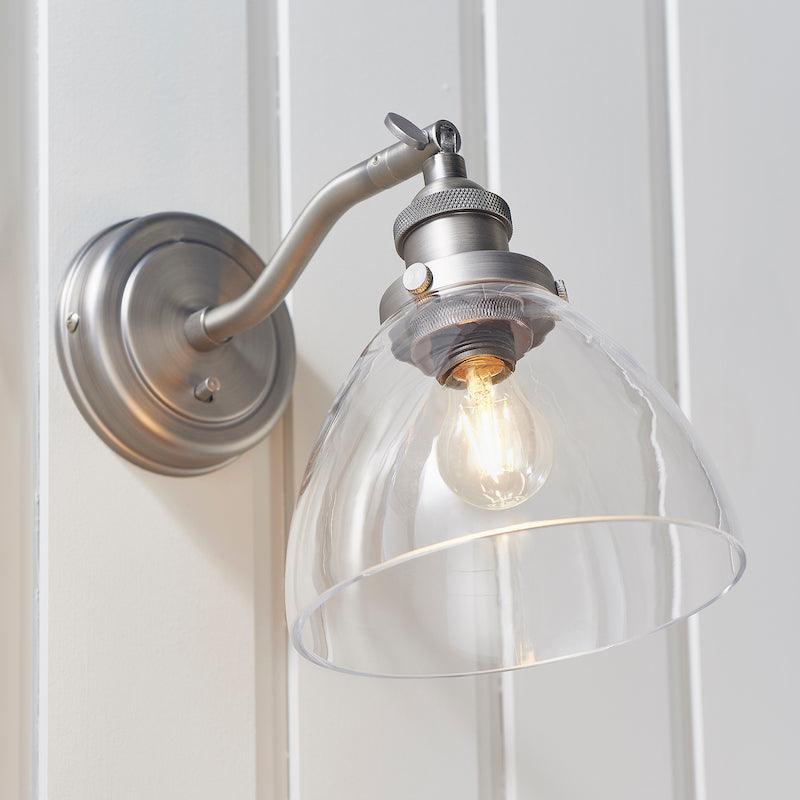 Hansen Brushed Silver Wall Light-WAREHOUSE-40-290626