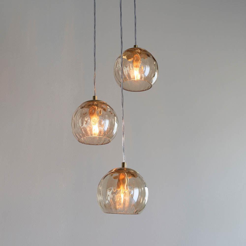Endon Dimple 3 Light Brass  Ceiling Pendant-OPEN-BOX-020426