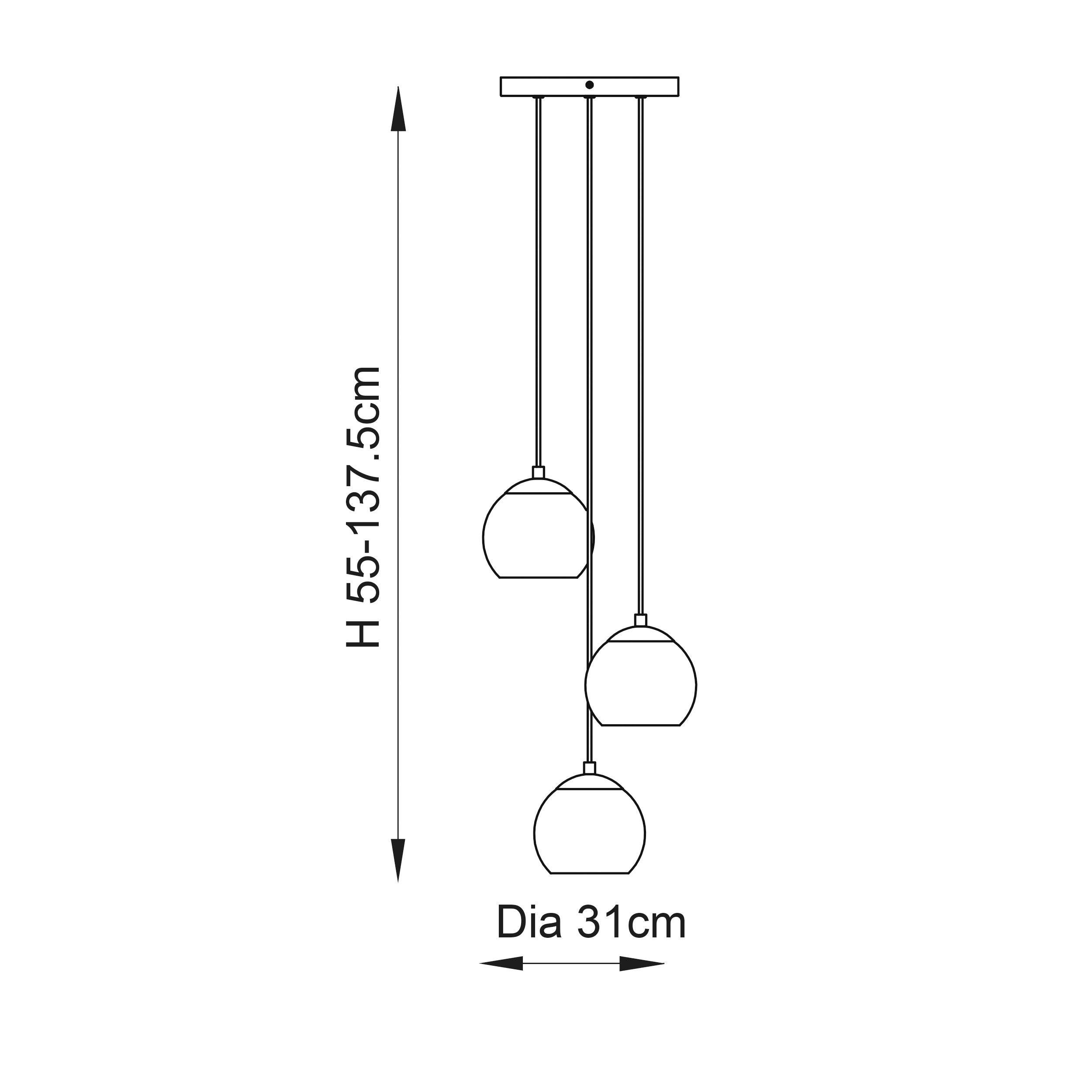 Endon Dimple 3 Light Brass  Ceiling Pendant-OPEN-BOX-020426
