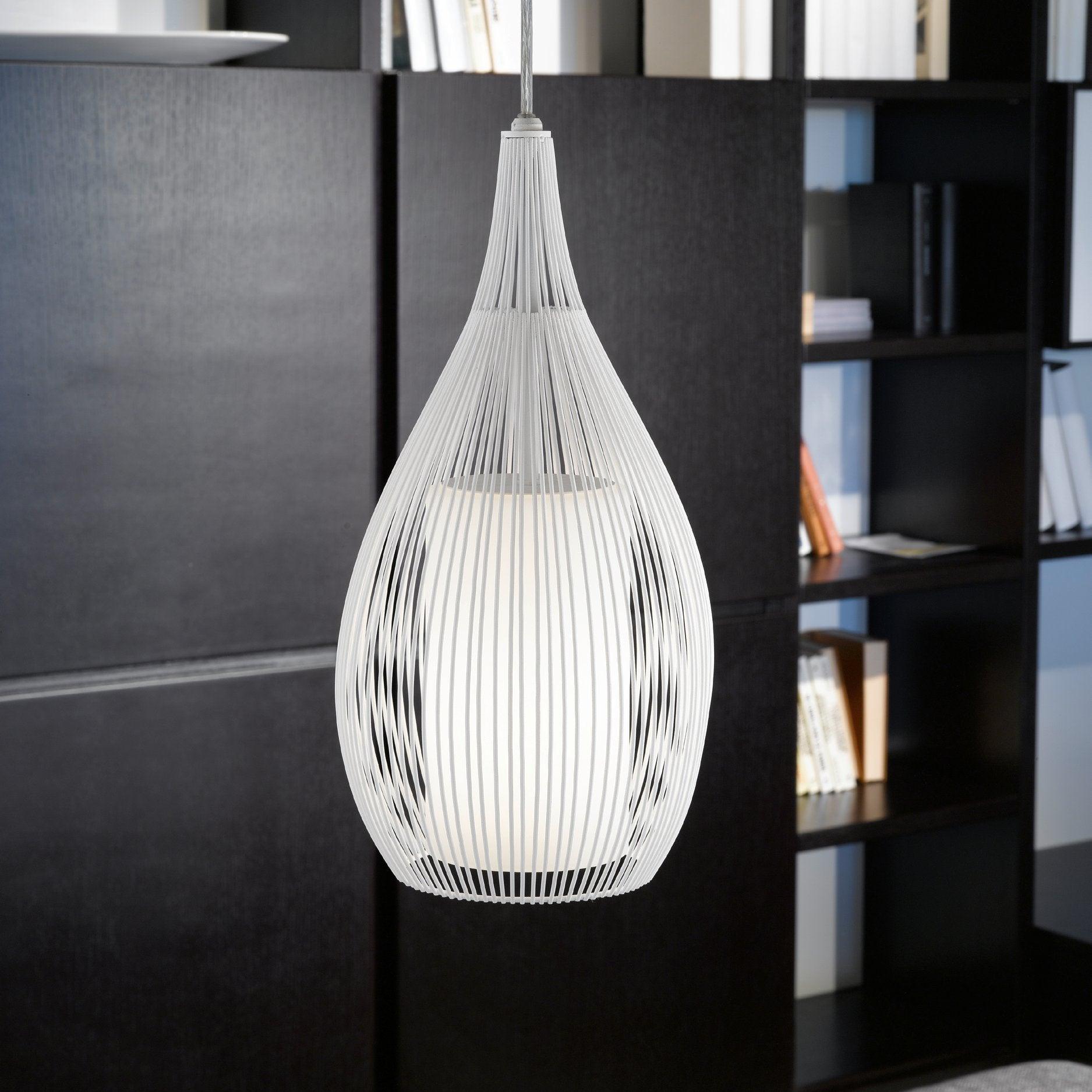 eglo razoni white rounded wire glass ceiling pendant