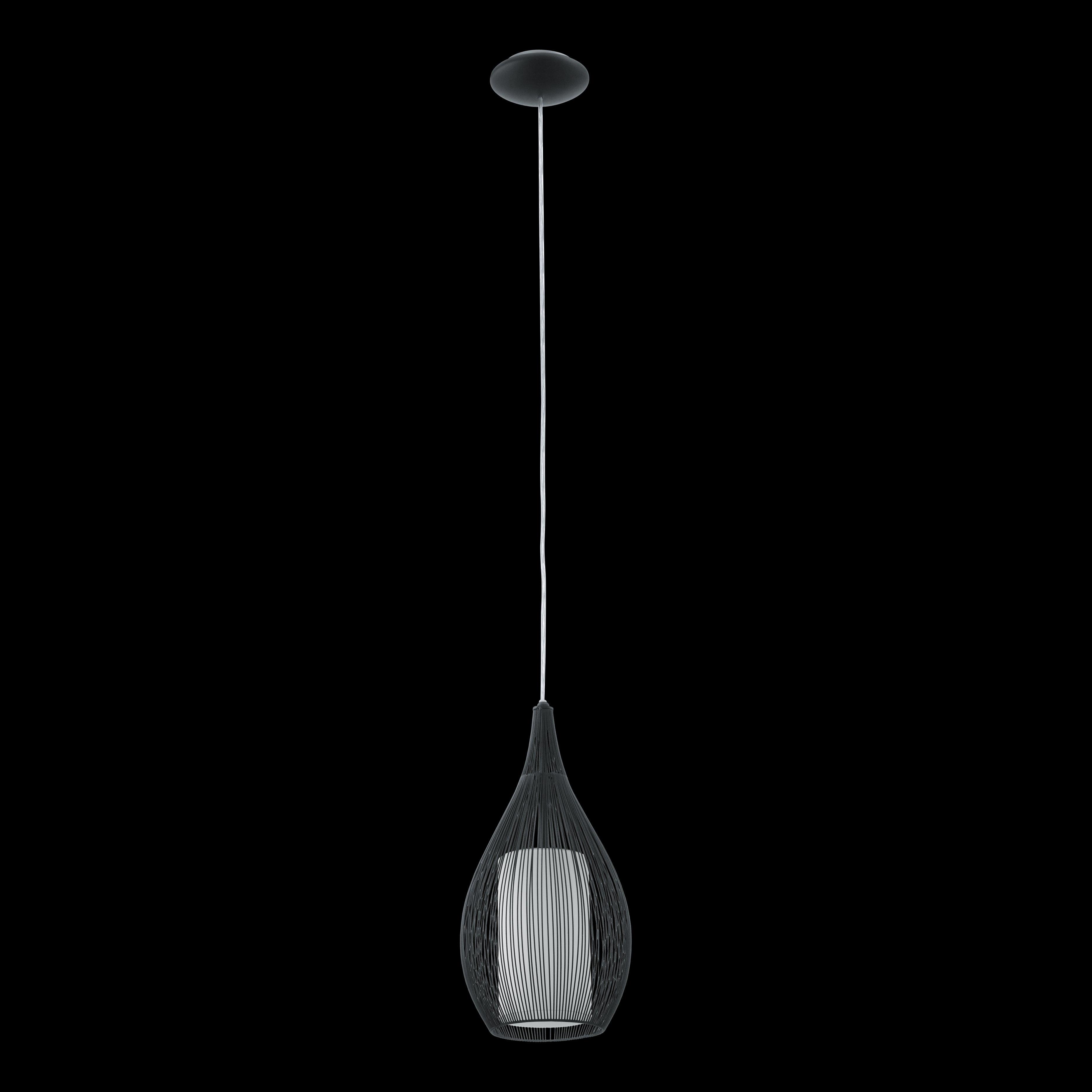 eglo razoni black rounded wire glass ceiling pendant living room image