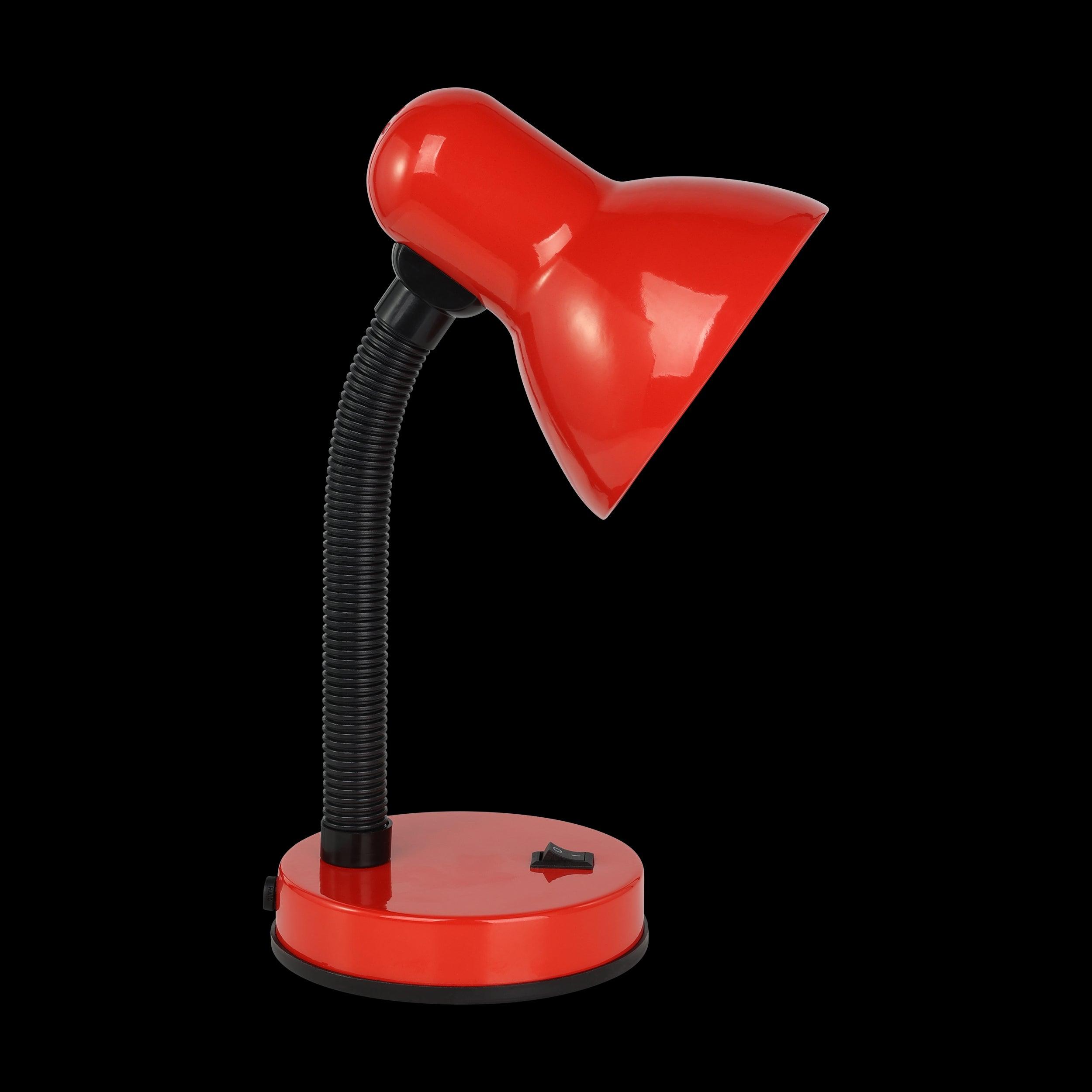eglo basic adjustable red metal desk lamp living room close up