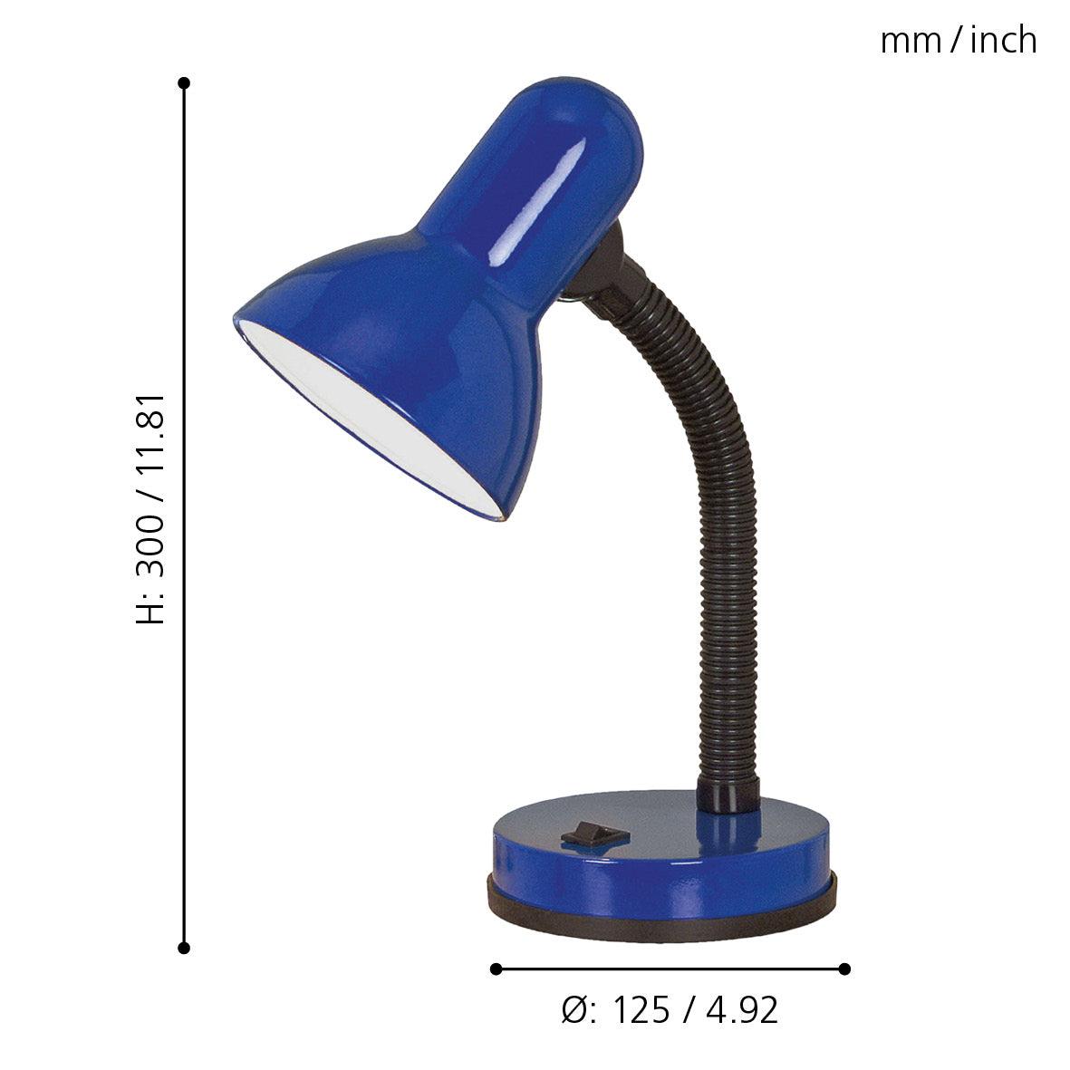 eglo basic adjustable blue metal desk lamp living room close up