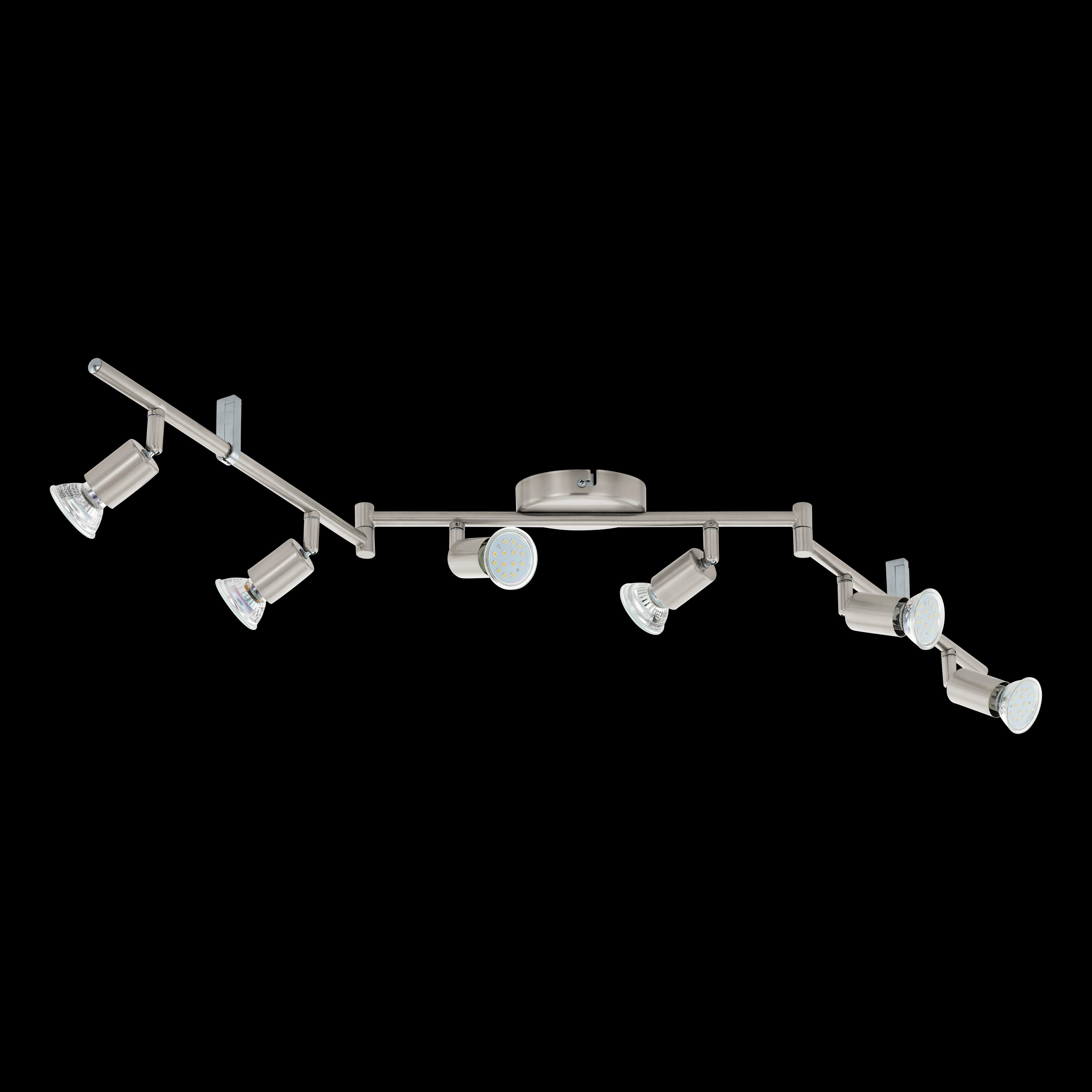 eglo buzz led nickel 6 light bar spotlight living room image