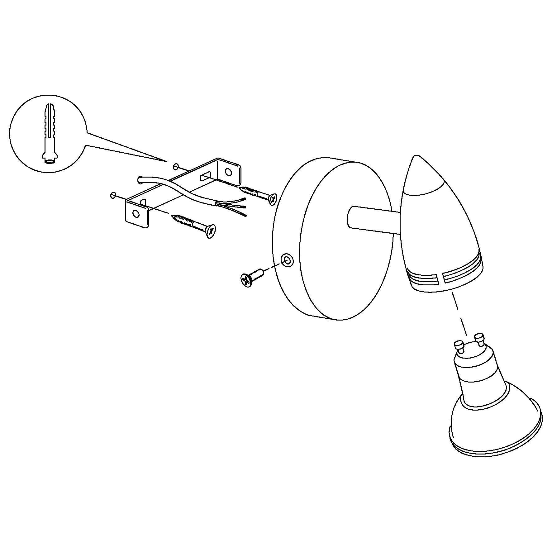 eglo magnum led nickel wall spotlight Kitchen Lighting Close Up