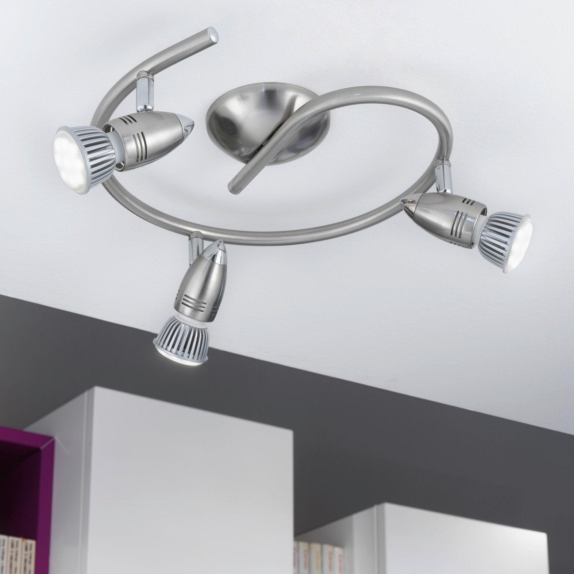 eglo magnum led nickel 3 light spotlight living room image
