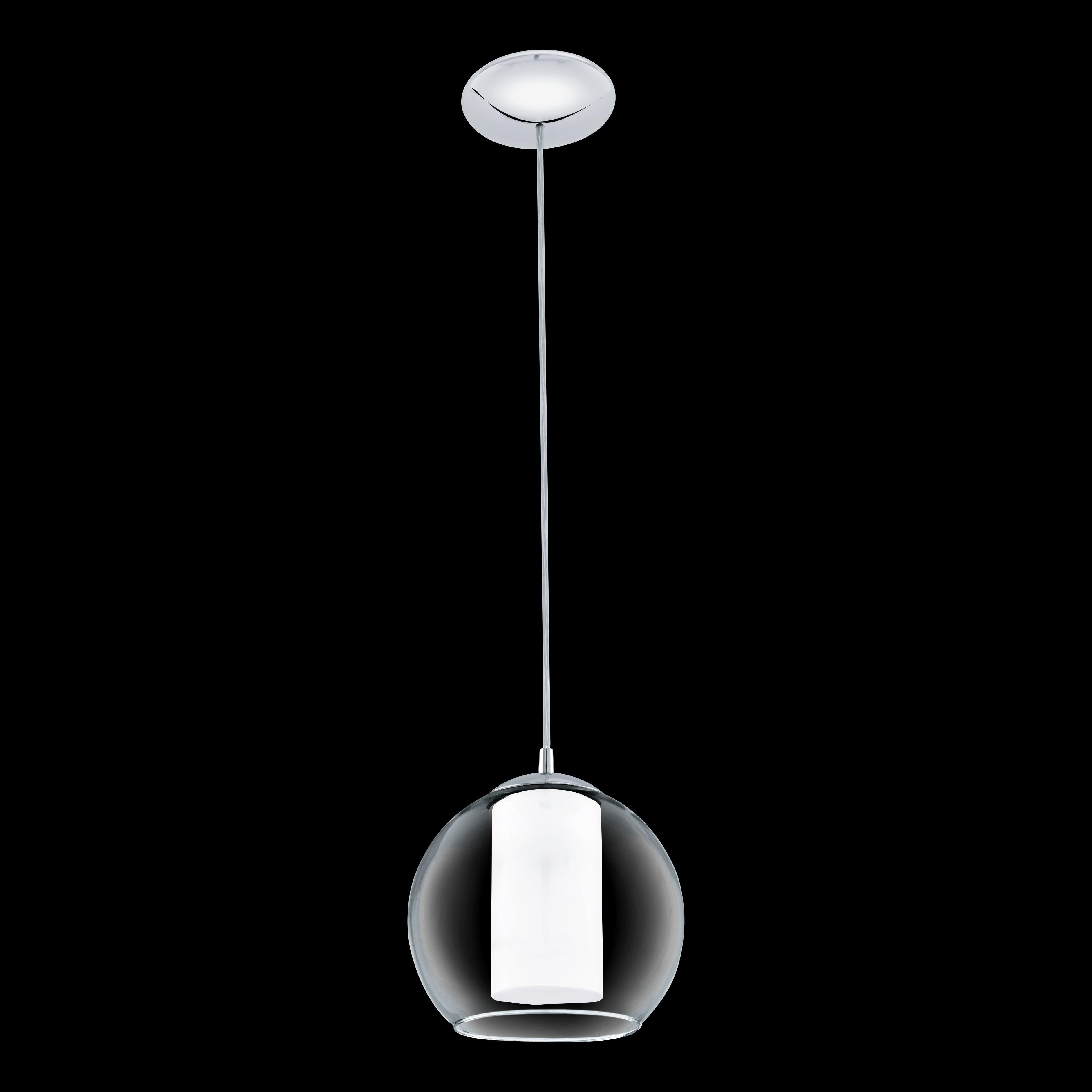 eglo bolsano chrome clear white glass ceiling pendant living room image