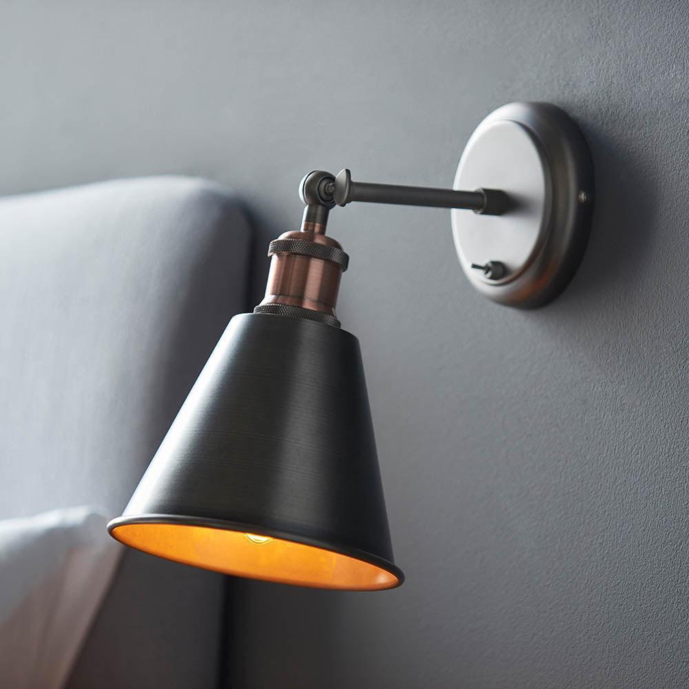 Endon Hal Pewter Finish Wall Light-warehouse-180926