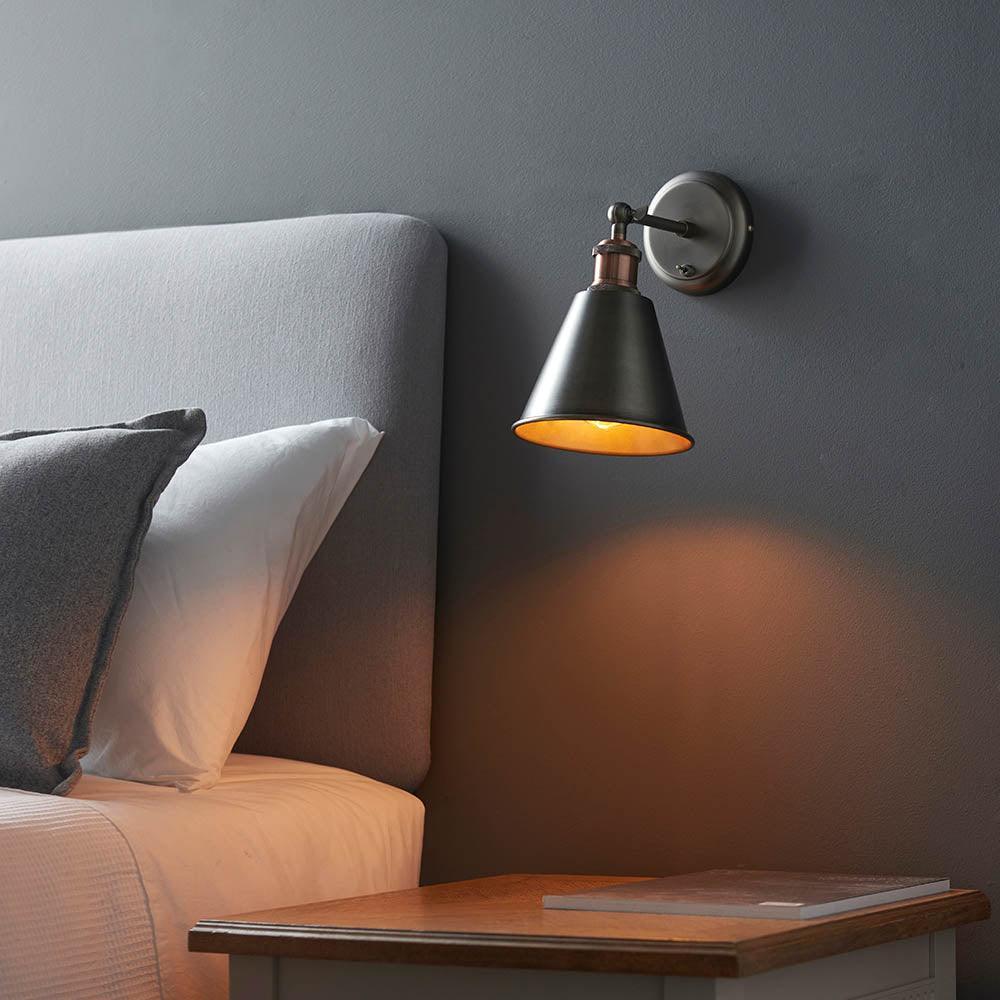 Endon Hal Pewter Finish Wall Light-warehouse-180926