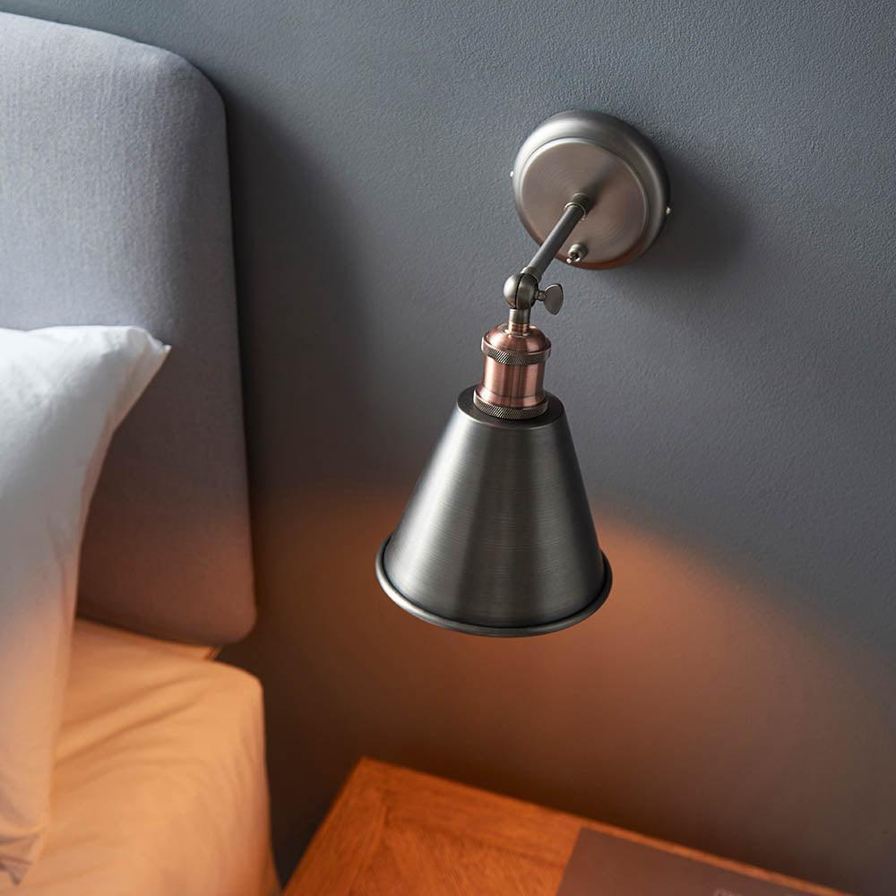 Endon Hal Pewter Finish Wall Light-warehouse-180926