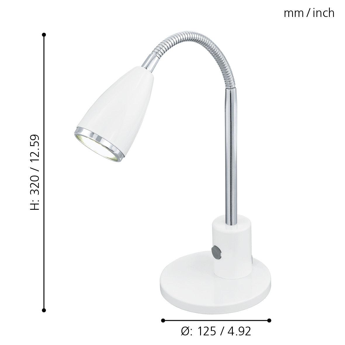 eglo fox white chrome table lamp living room close up
