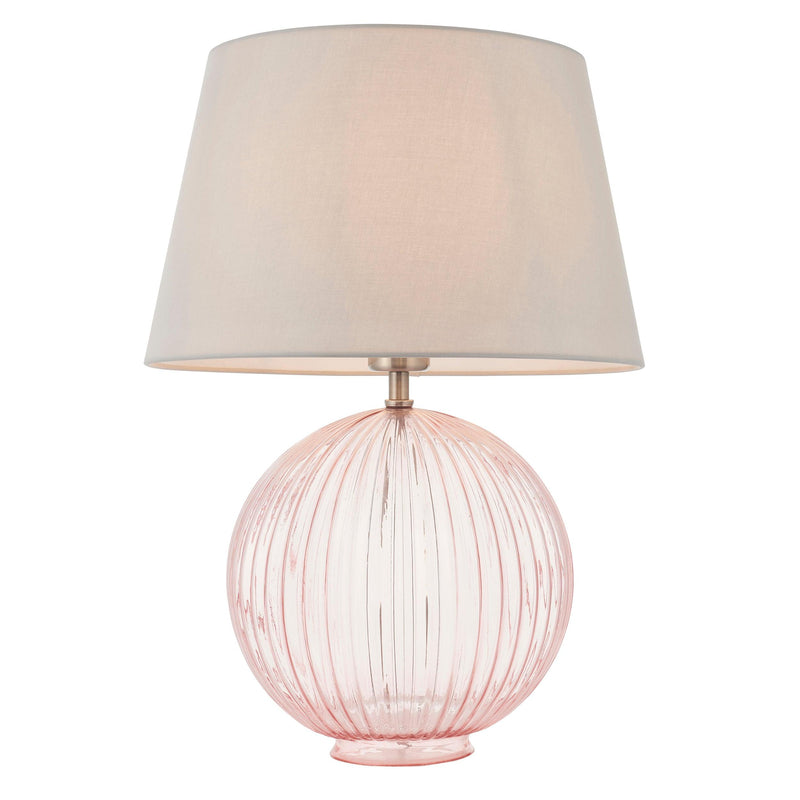 Endon Jemma Pink Table Lamp & Evie Grey Shade