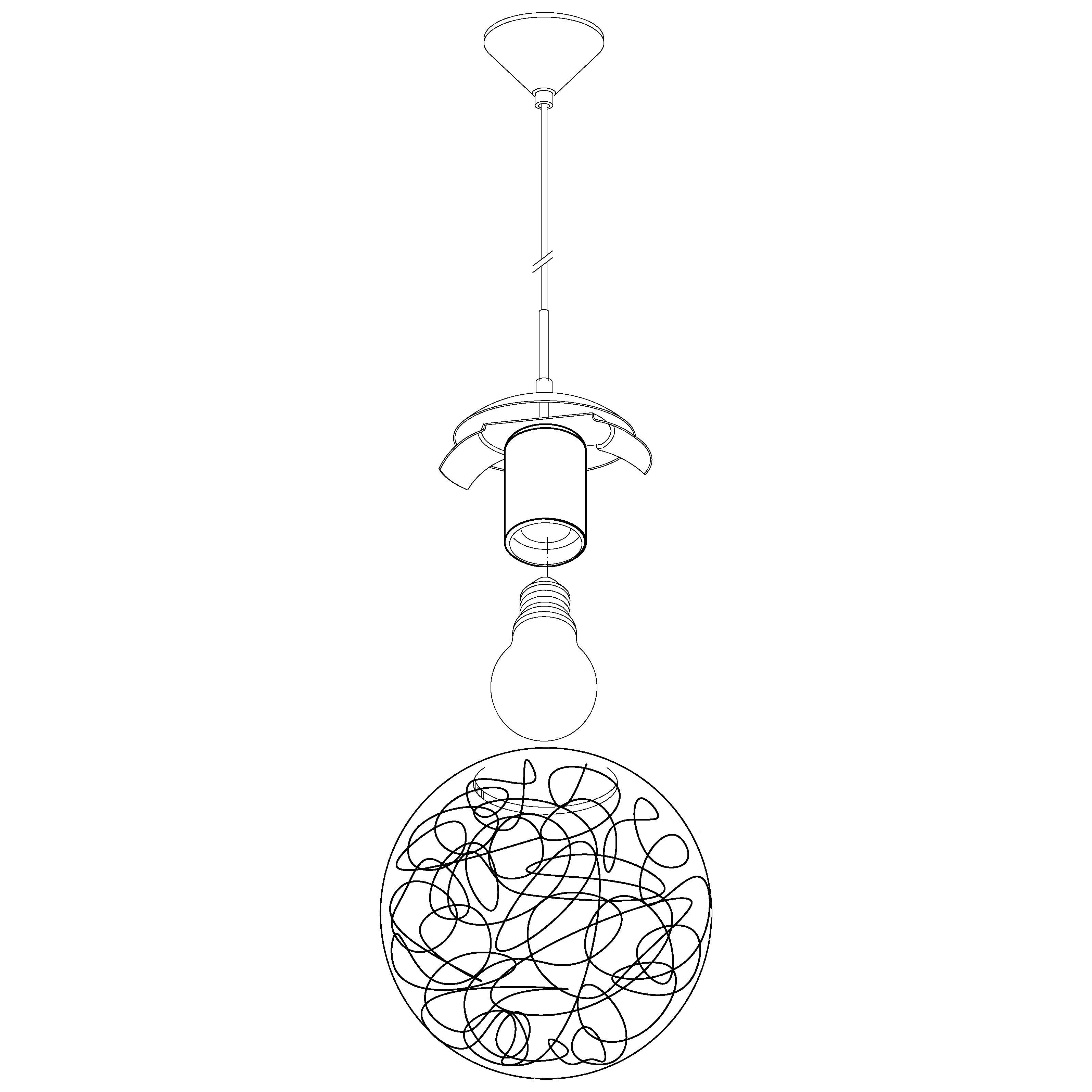 eglo luberio chrome pendant with clear glass sphere Kitchen Lighting Close Up