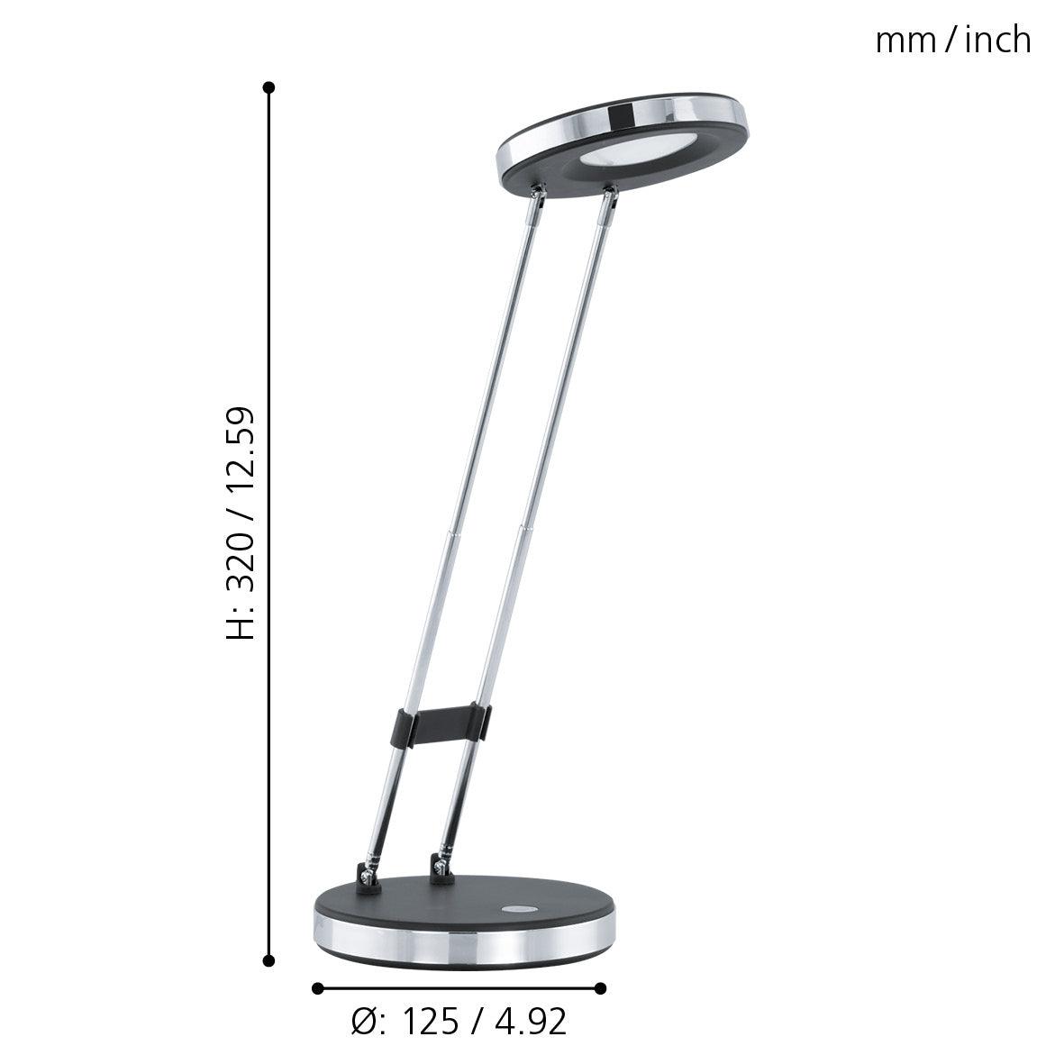 eglo gexo chrome black led table lamp living room close up