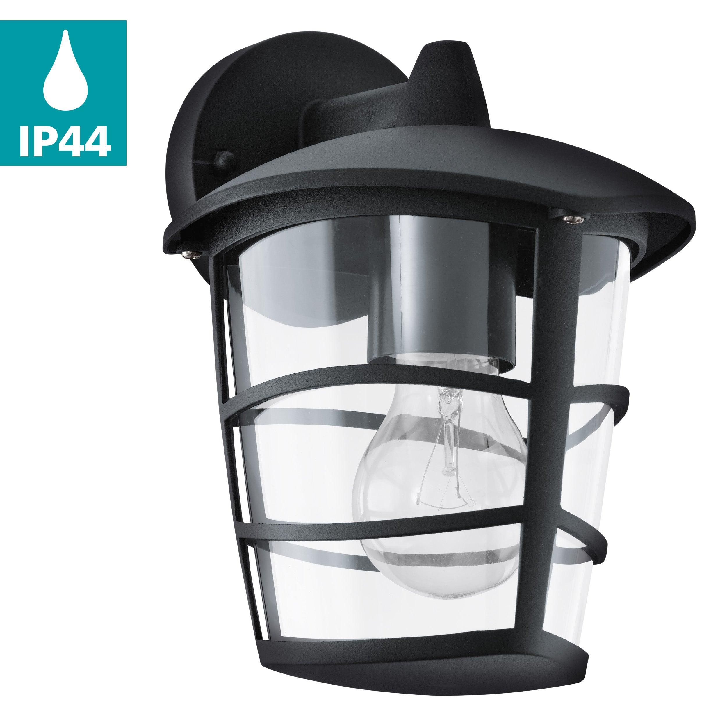 eglo aloria black ip44 hanging lantern outdoor wall light hallway lighting 